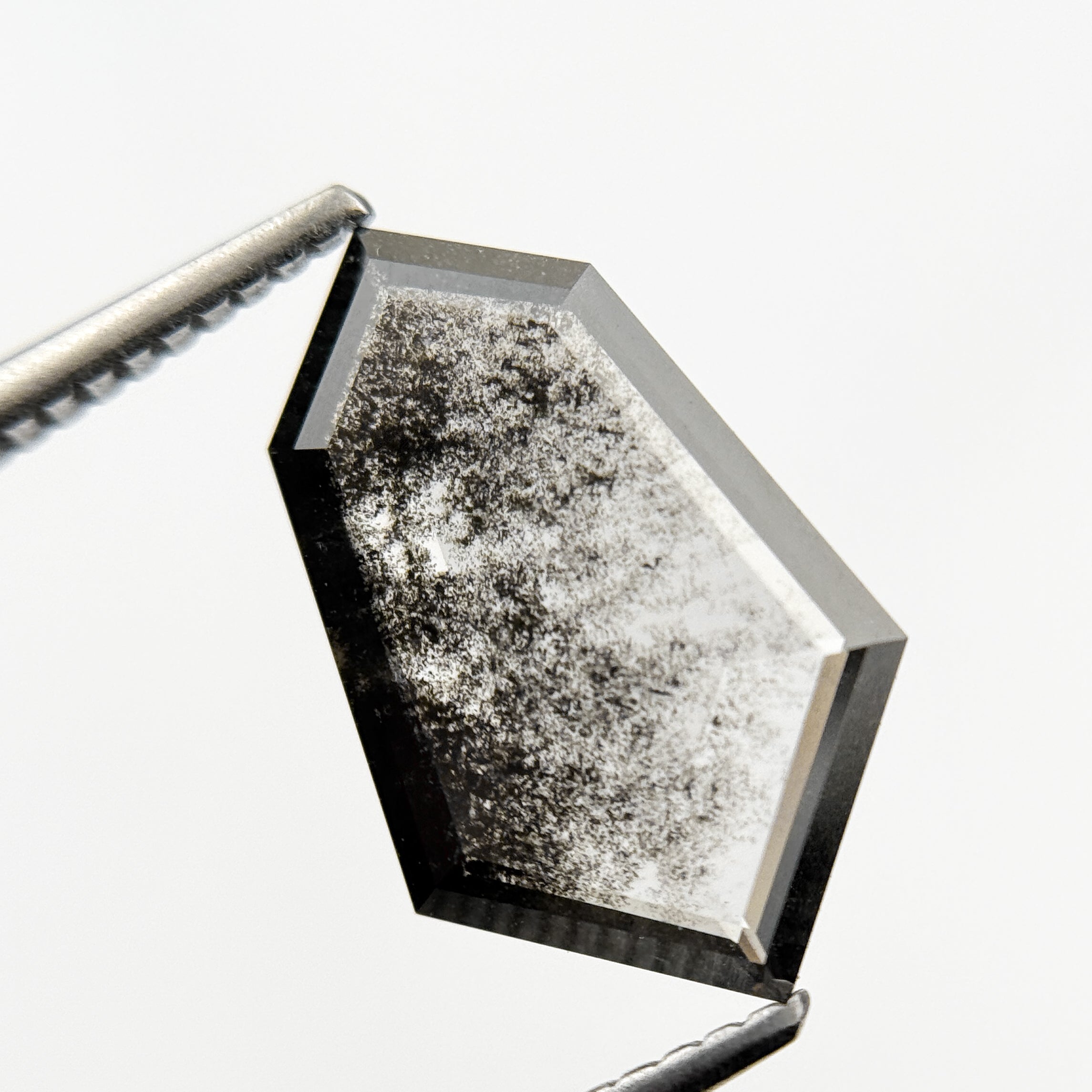 2.49 Ct Shield Rose Cut Grey Natural Galaxy Diamond