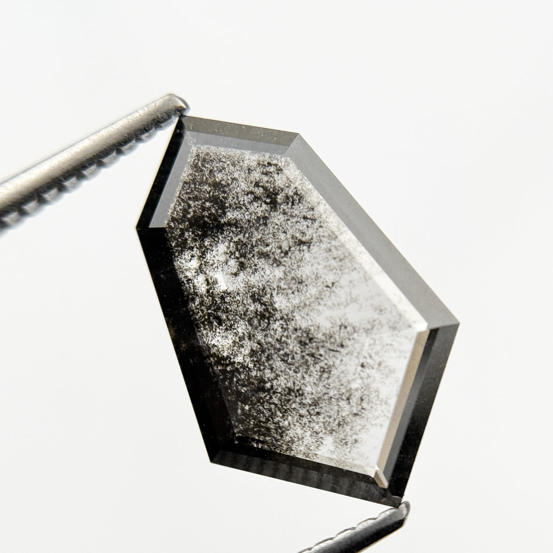 2.49 Ct Shield Rose Cut Grey Natural Galaxy Diamond