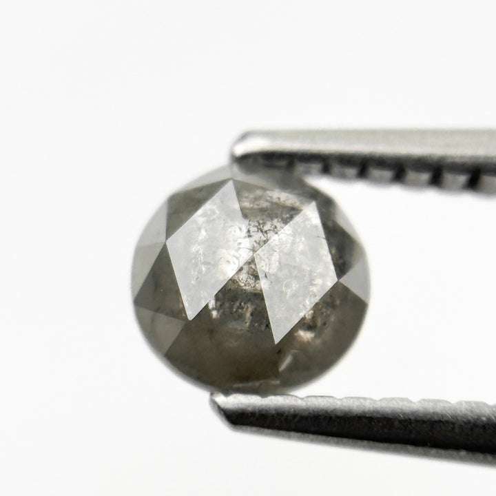 0.65 Ct Round Rose Cut Grey Natural Fancy Diamond
