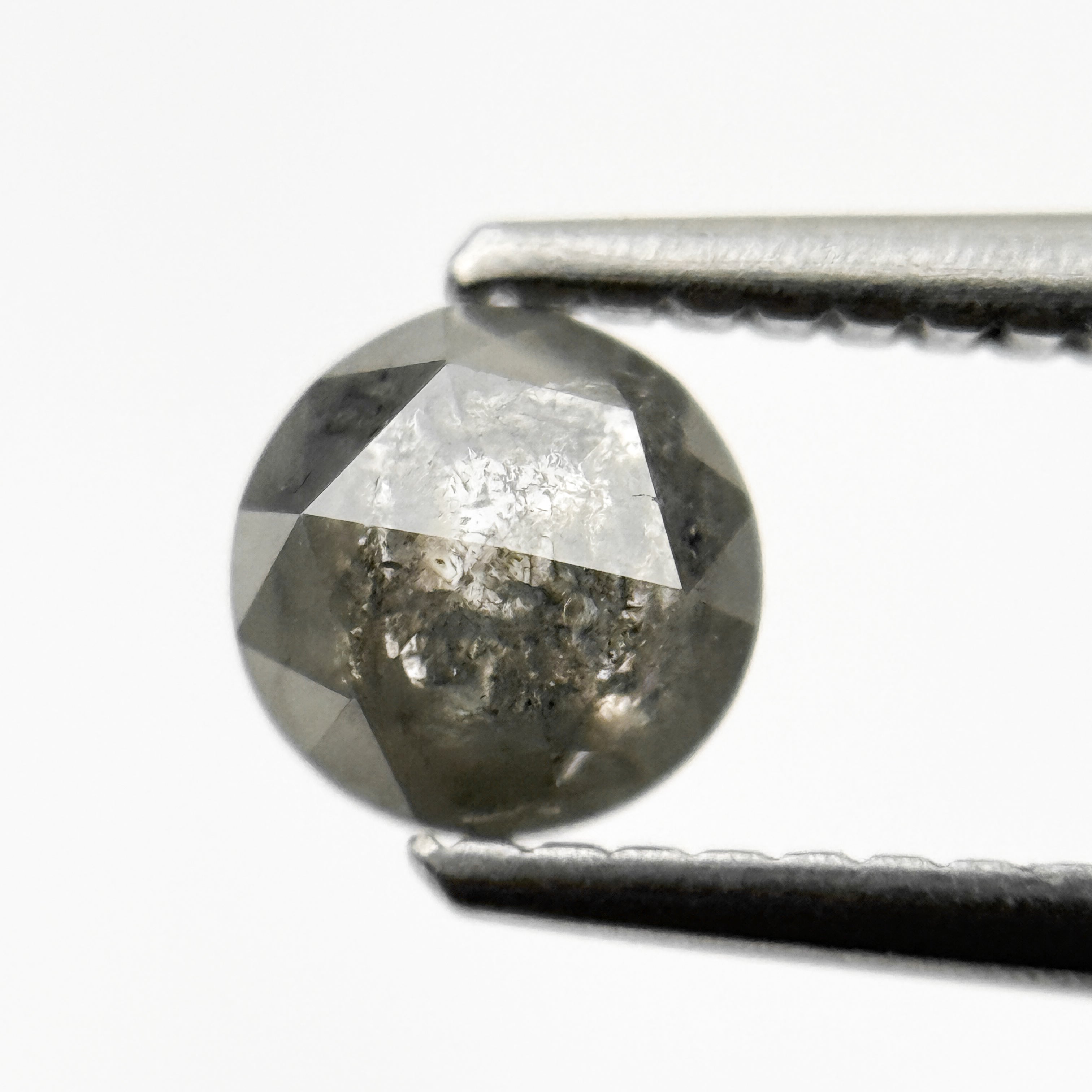0.65 Ct Round Rose Cut Grey Natural Fancy Diamond