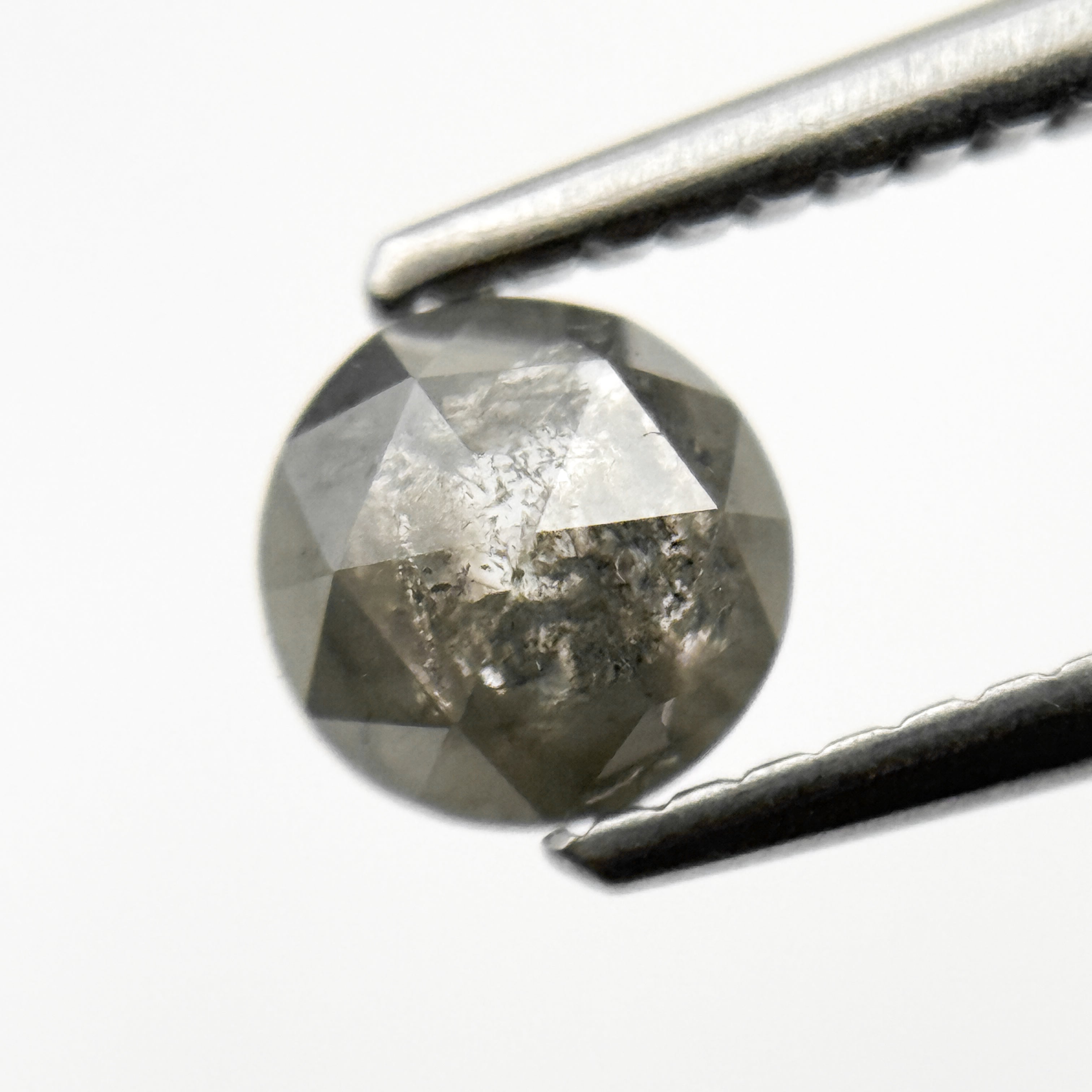 0.65 Ct Round Rose Cut Grey Natural Fancy Diamond