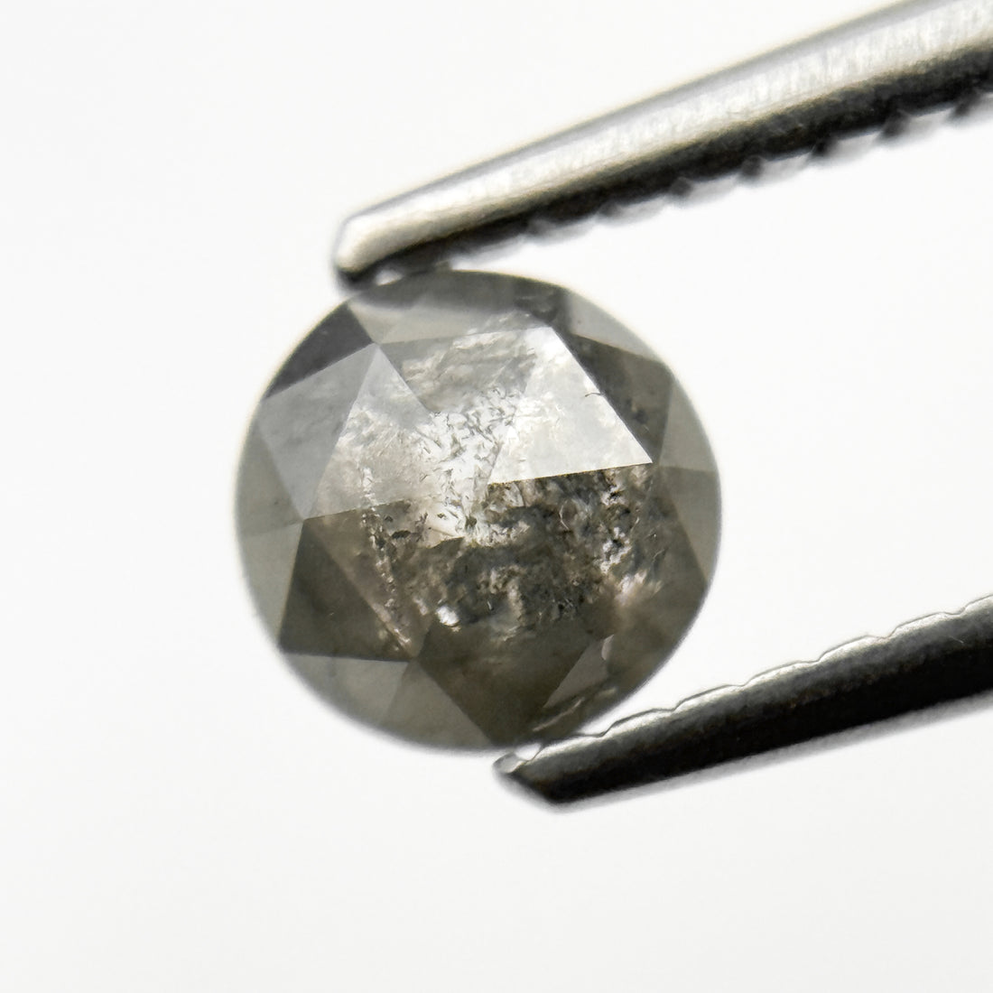 0.65 Ct Round Rose Cut Grey Natural Fancy Diamond