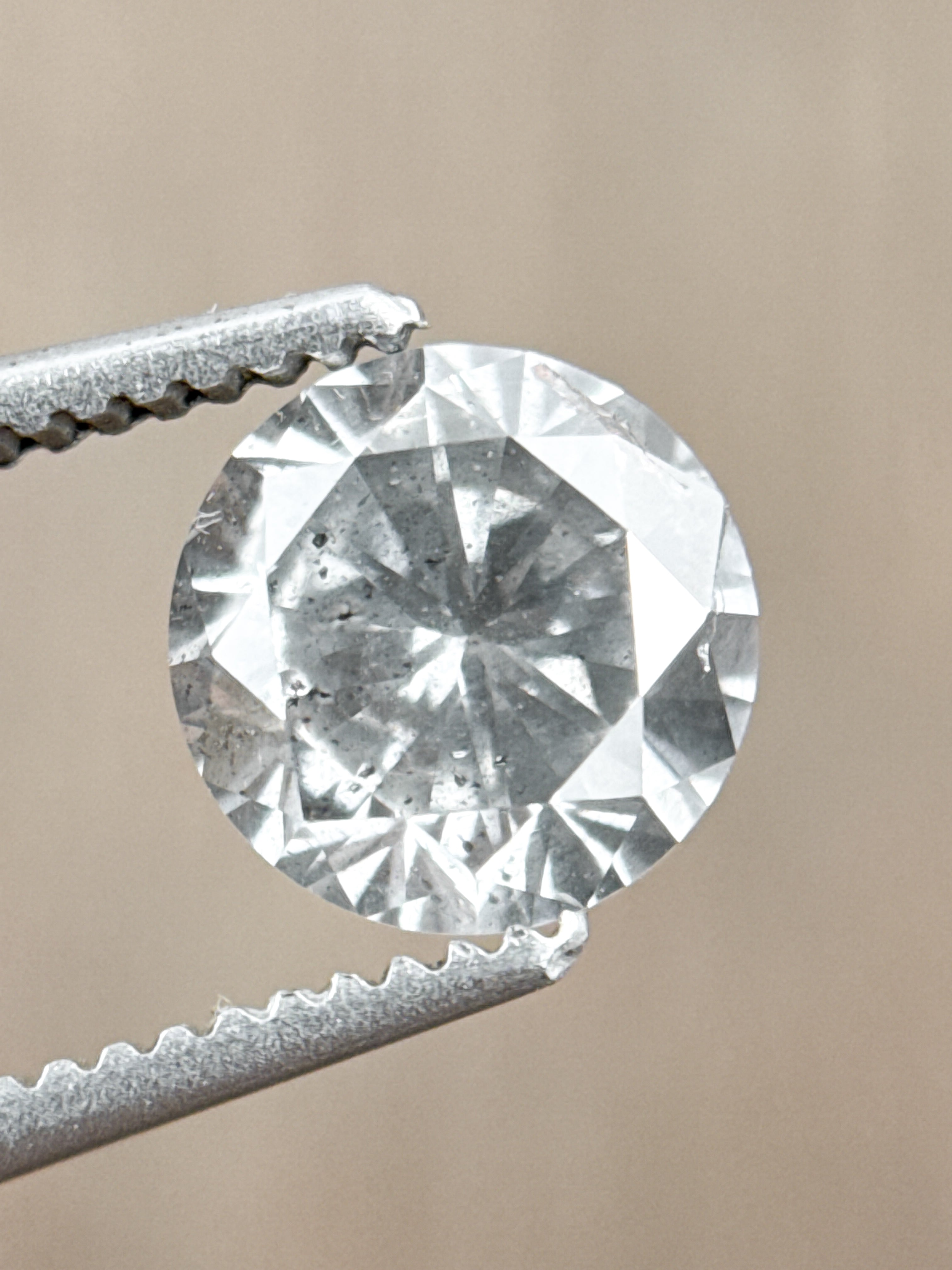 1.02 Ct Round Brilliant Cut Grey Natural Galaxy Diamond