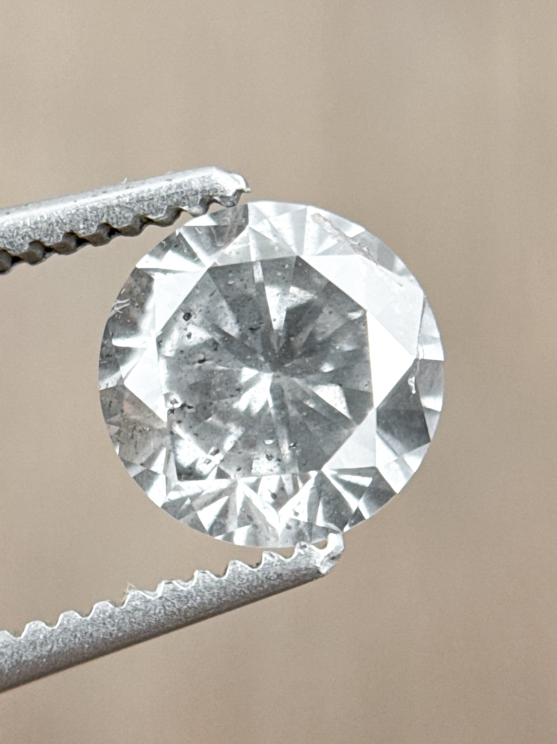 1.02 Ct Round Brilliant Cut Grey Natural Galaxy Diamond