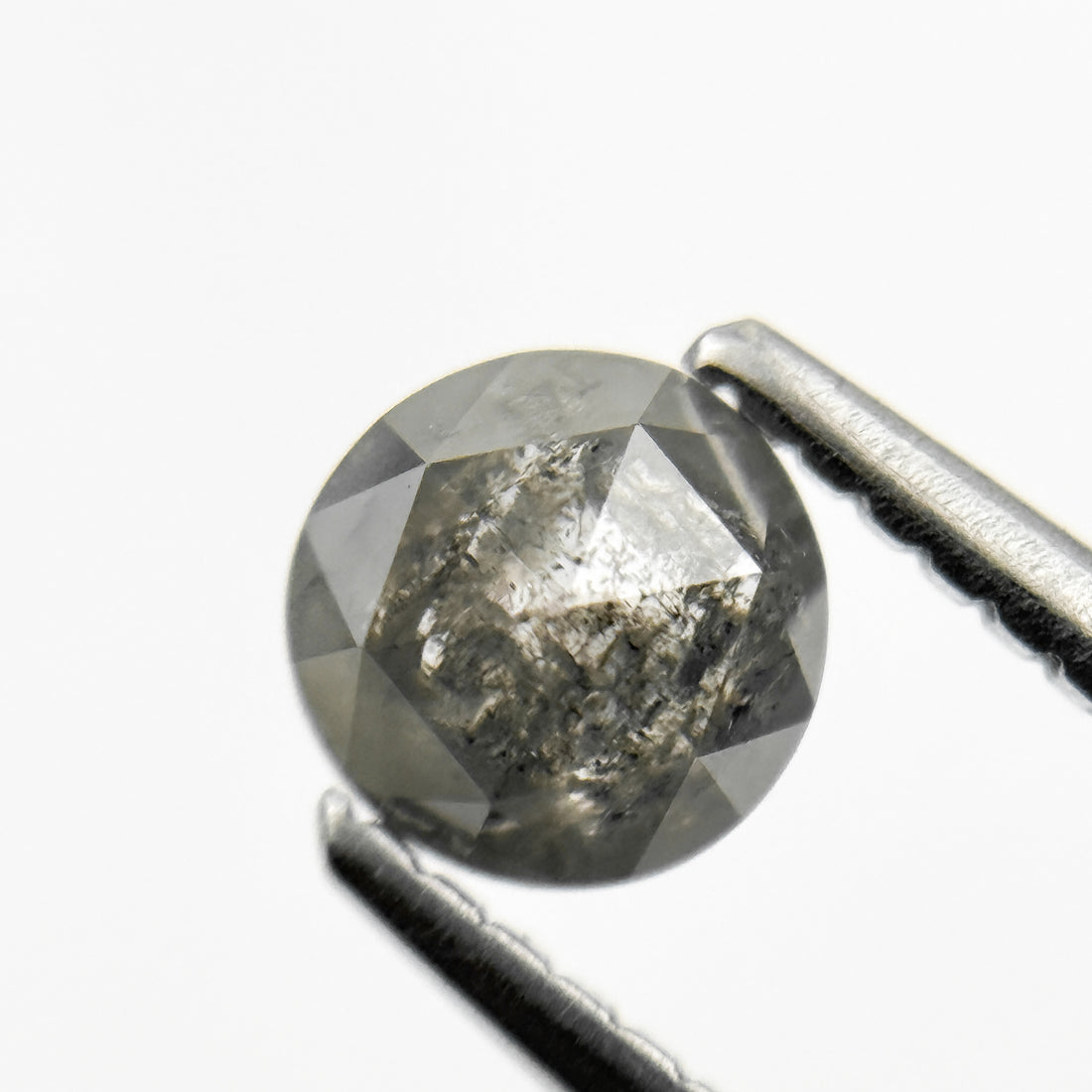 0.65 Ct Round Rose Cut Grey Natural Fancy Diamond