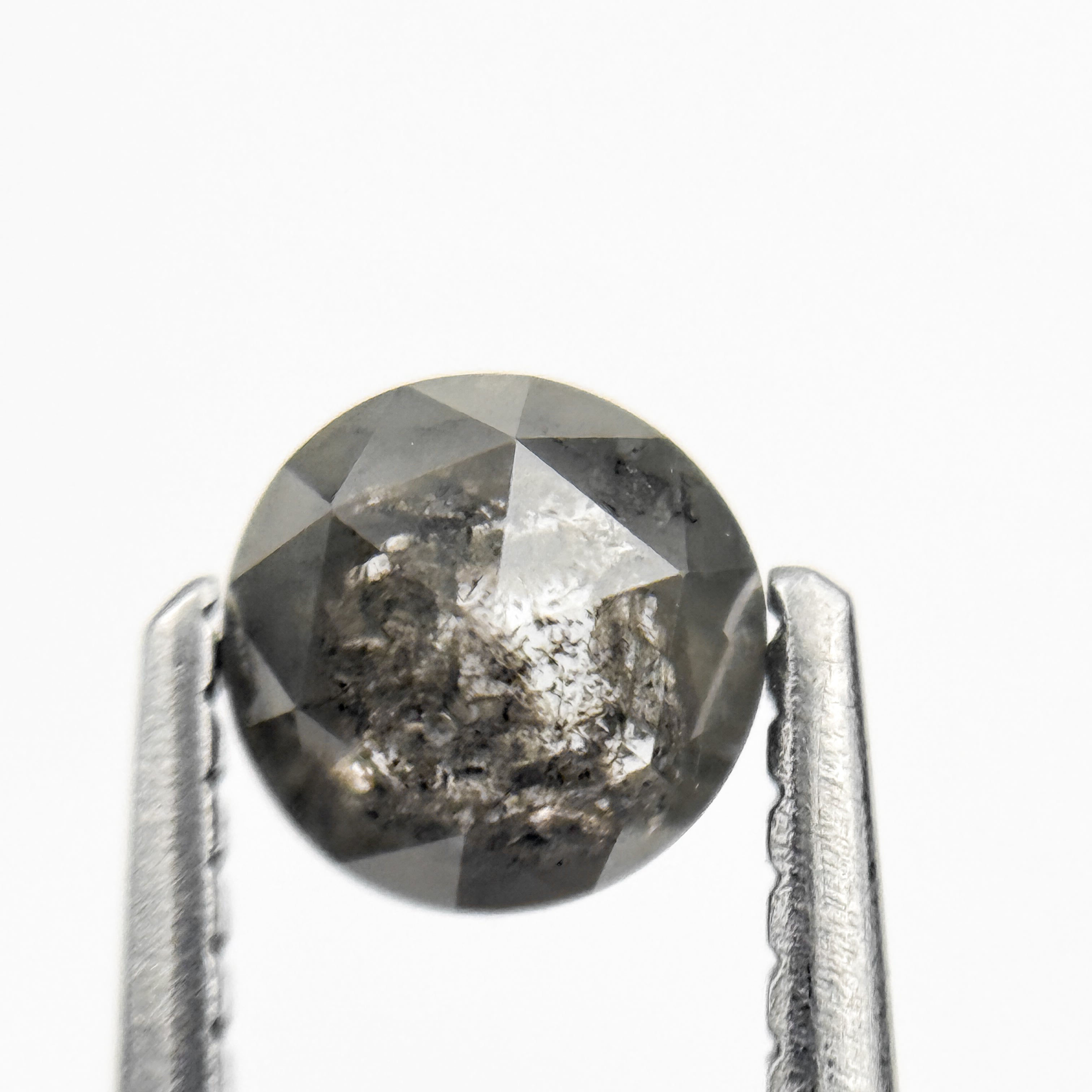 0.65 Ct Round Rose Cut Grey Natural Fancy Diamond