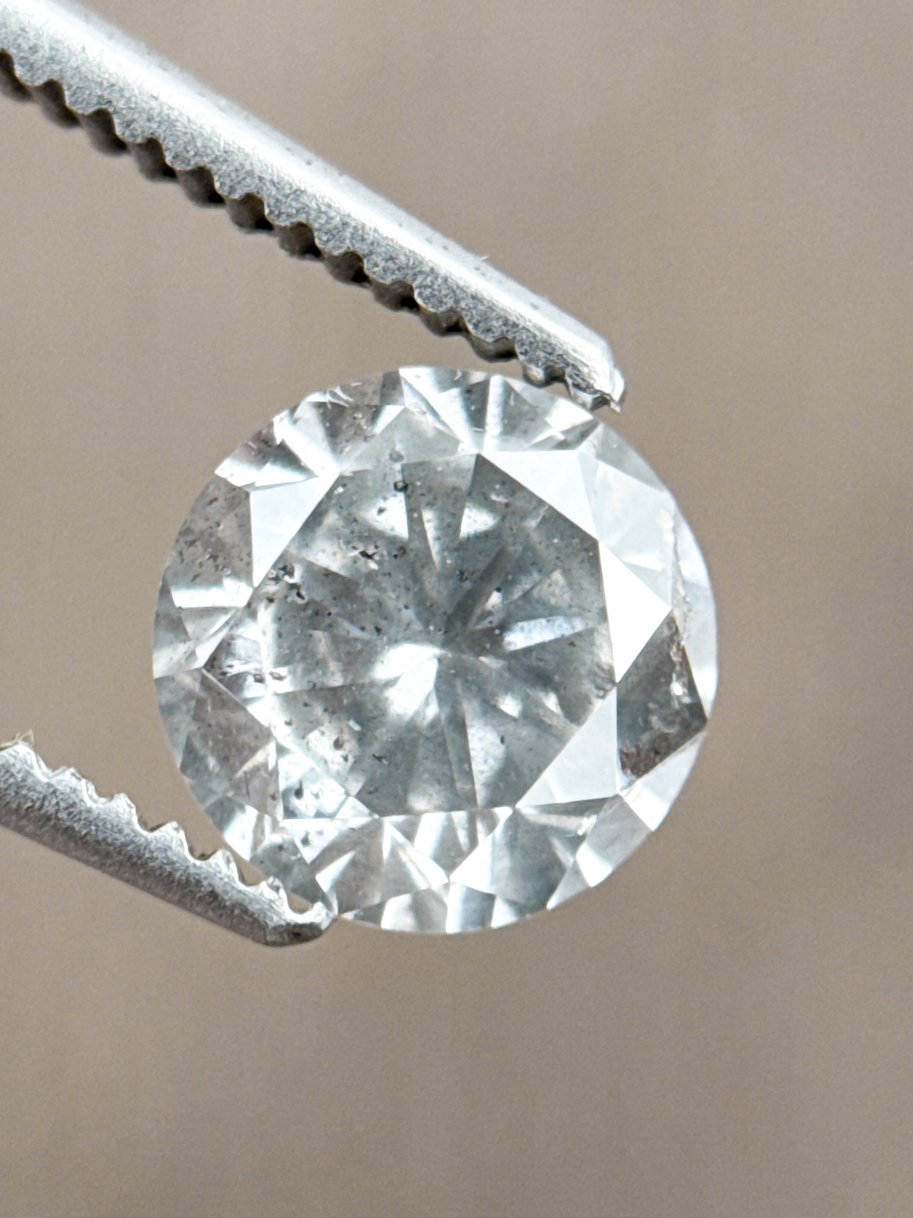 1.02 Ct Round Brilliant Cut Grey Natural Galaxy Diamond
