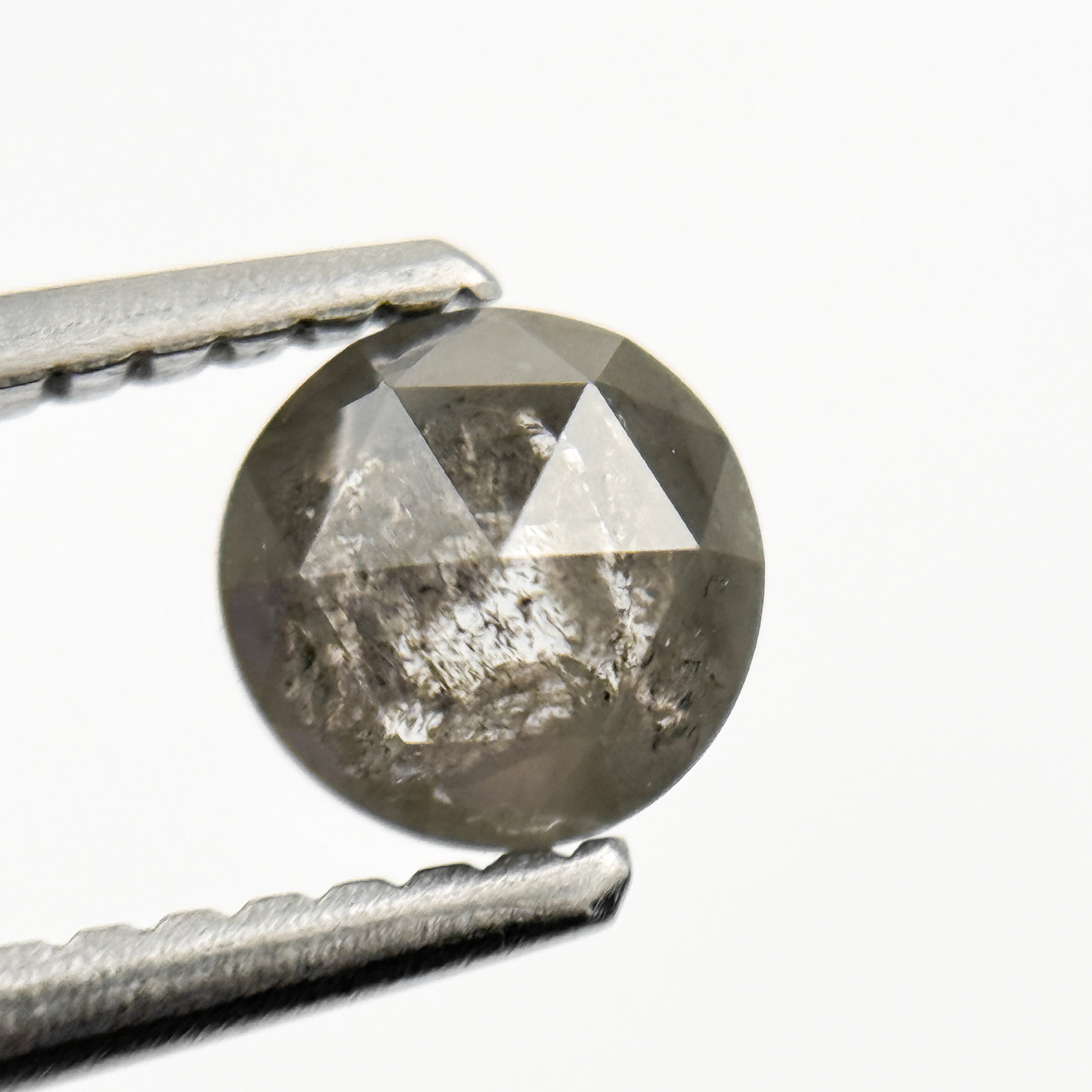 0.65 Ct Round Rose Cut Grey Natural Fancy Diamond