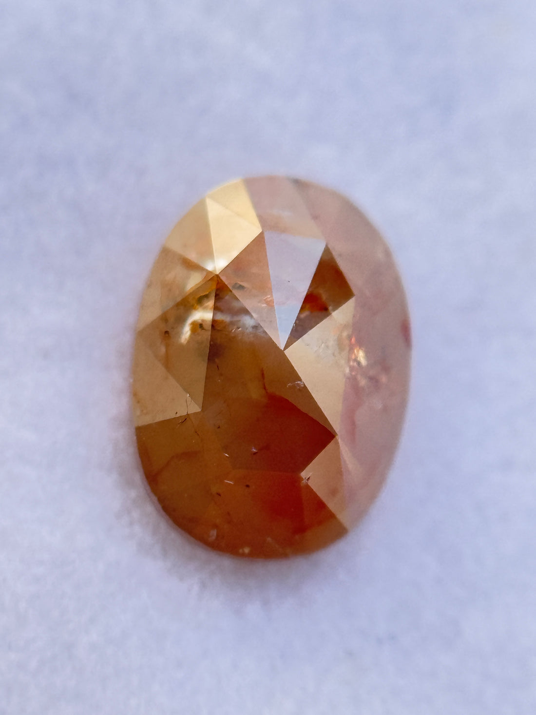 0.96 Ct Oval Rose Cut Red Natural Salt and Pepper Diamond