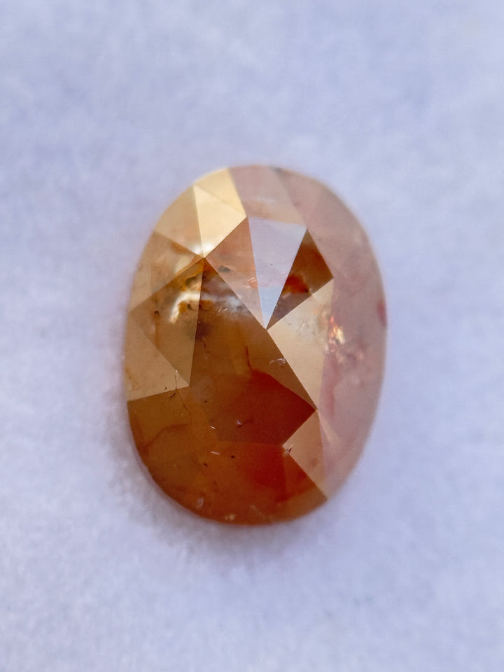 0.96 Ct Oval Rose Cut Red Natural Salt and Pepper Diamond