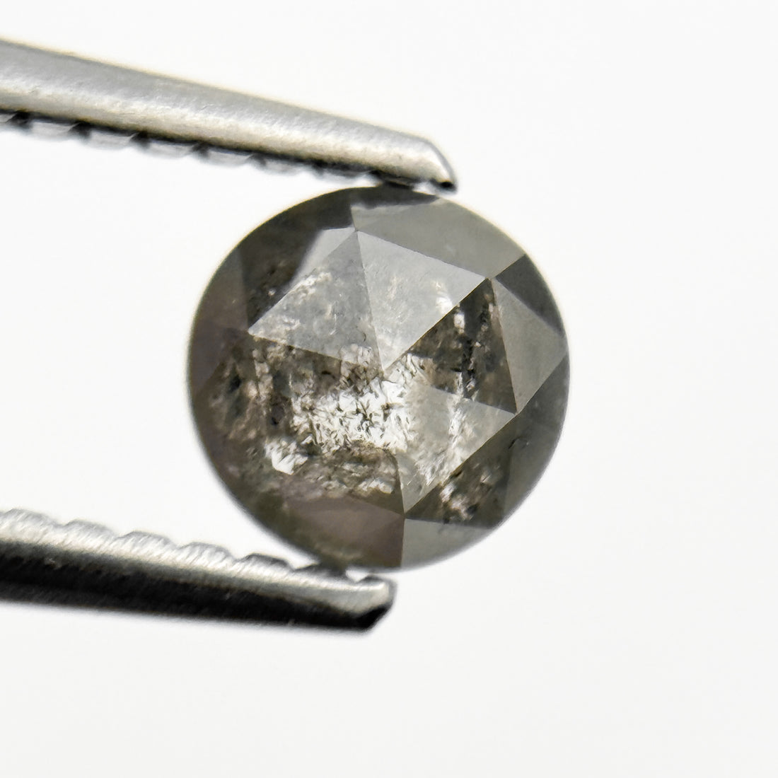 0.65 Ct Round Rose Cut Grey Natural Fancy Diamond