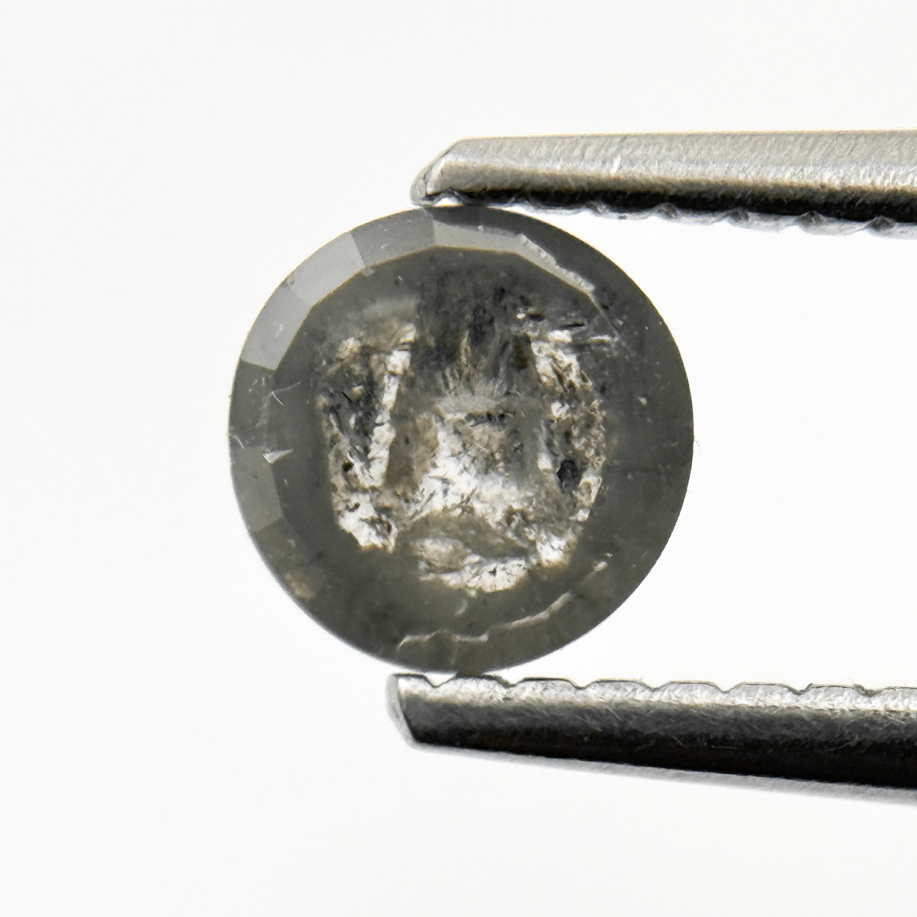 0.65 Ct Round Rose Cut Grey Natural Fancy Diamond