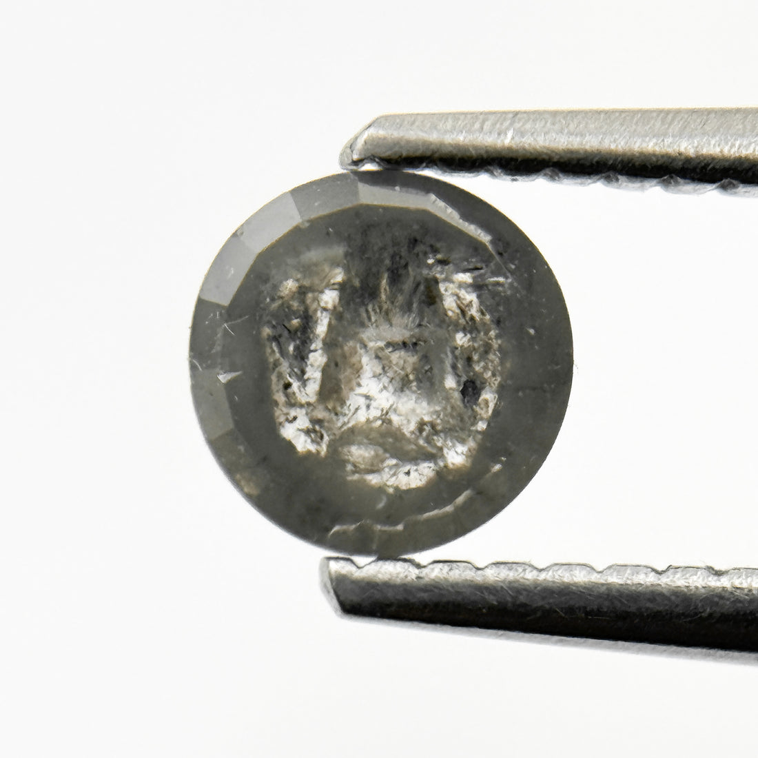 0.65 Ct Round Rose Cut Grey Natural Fancy Diamond