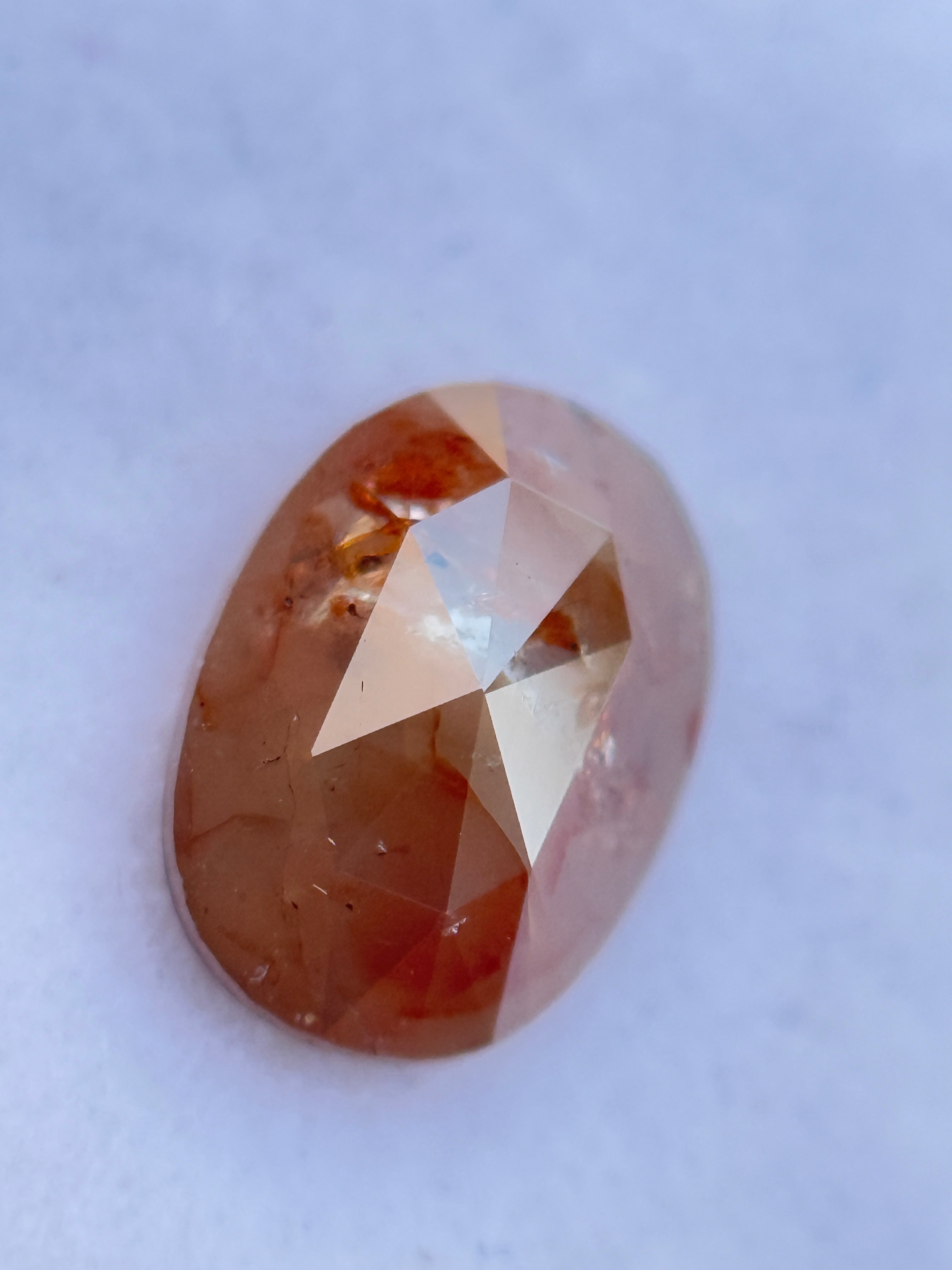 0.96 Ct Oval Rose Cut Red Natural Salt and Pepper Diamond