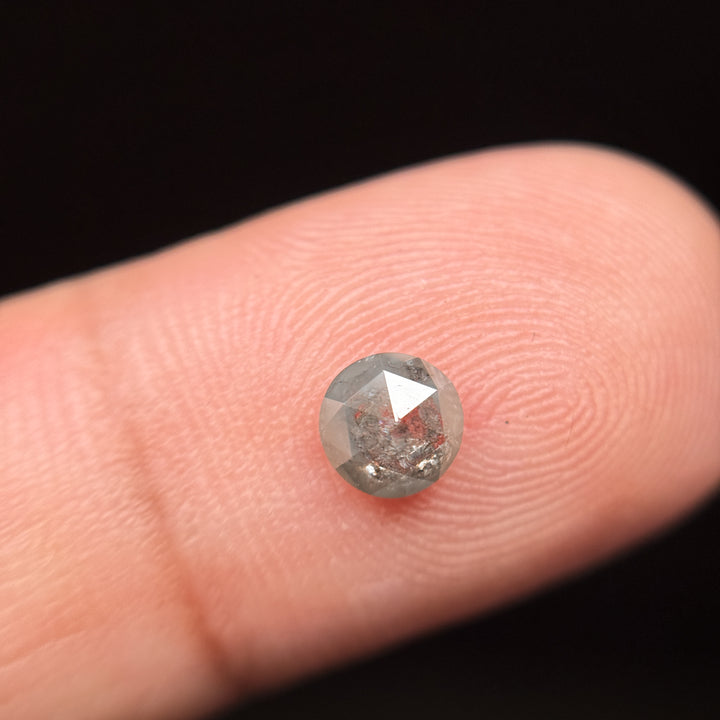 0.65 Ct Round Rose Cut Grey Natural Fancy Diamond