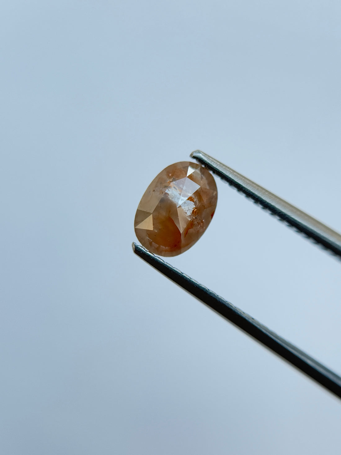 0.96 Ct Oval Rose Cut Red Natural Salt and Pepper Diamond