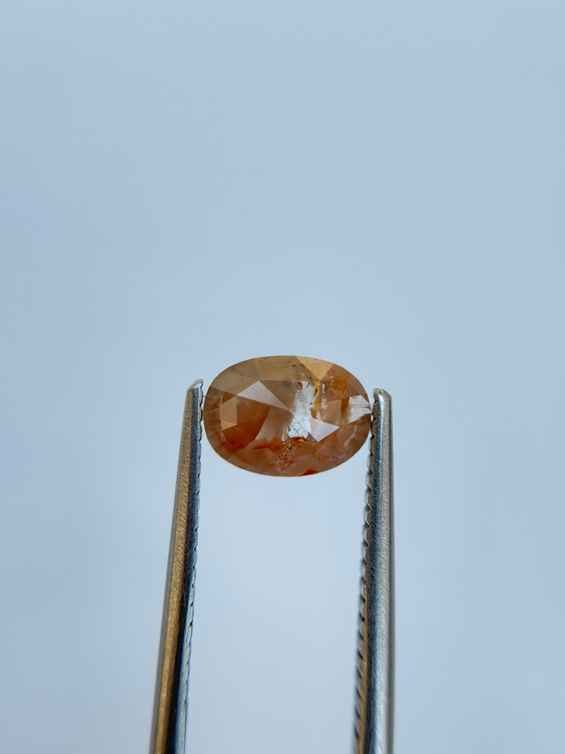 0.96 Ct Oval Rose Cut Red Natural Salt and Pepper Diamond