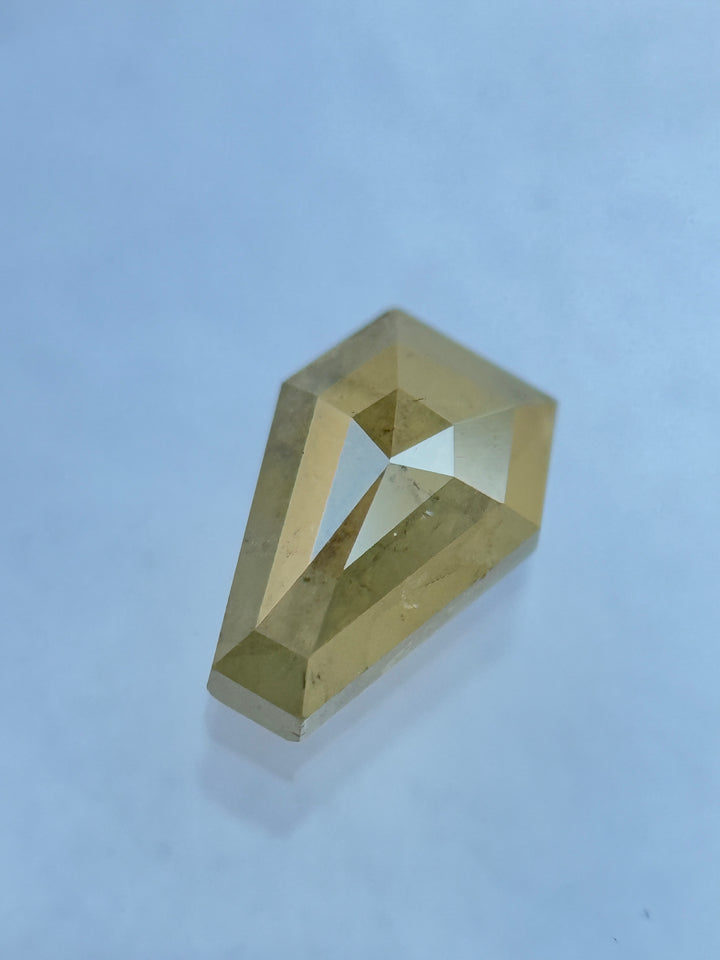 0.70 Ct Coffin Rose Cut Yellow Natural Salt and Pepper Diamond