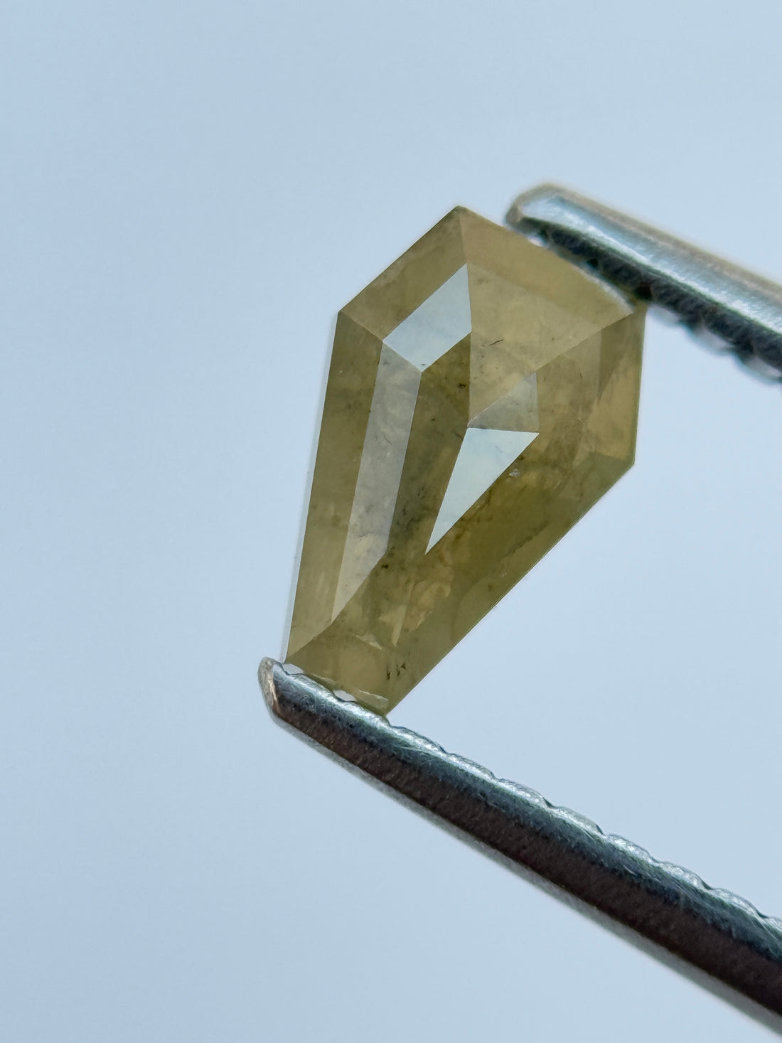 0.70 Ct Coffin Rose Cut Yellow Natural Salt and Pepper Diamond