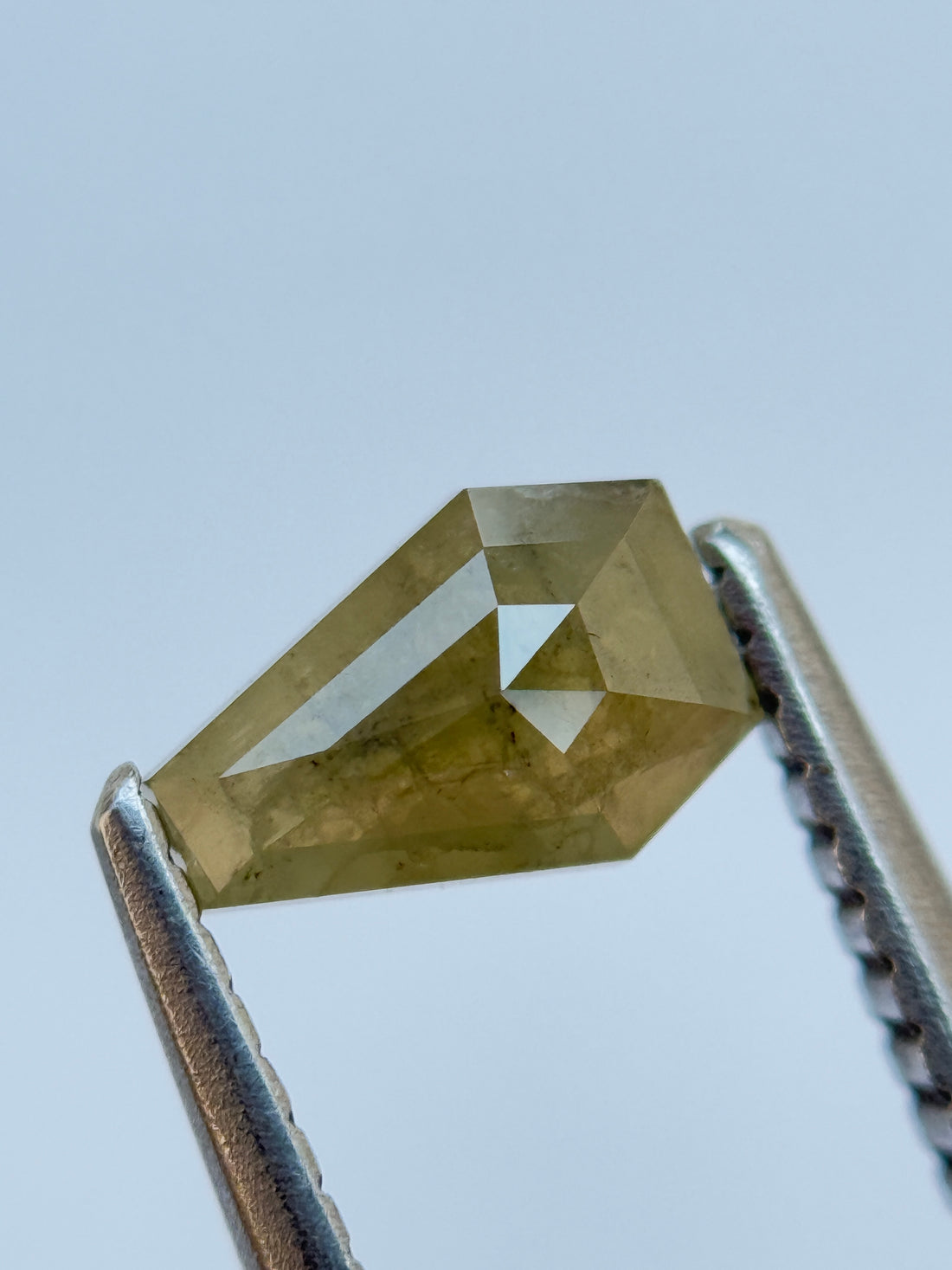 0.70 Ct Coffin Rose Cut Yellow Natural Salt and Pepper Diamond