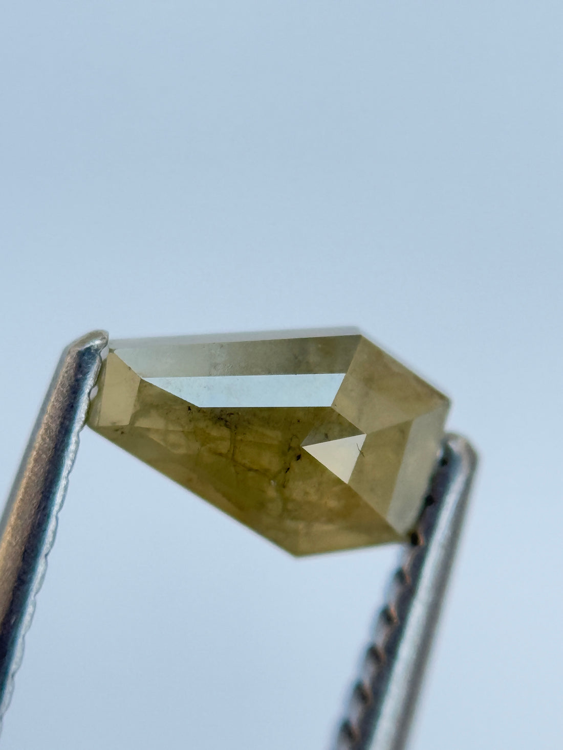 0.70 Ct Coffin Rose Cut Yellow Natural Salt and Pepper Diamond