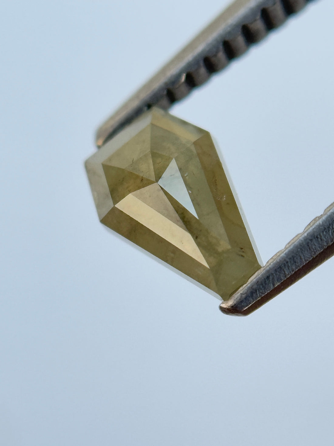 0.70 Ct Coffin Rose Cut Yellow Natural Salt and Pepper Diamond