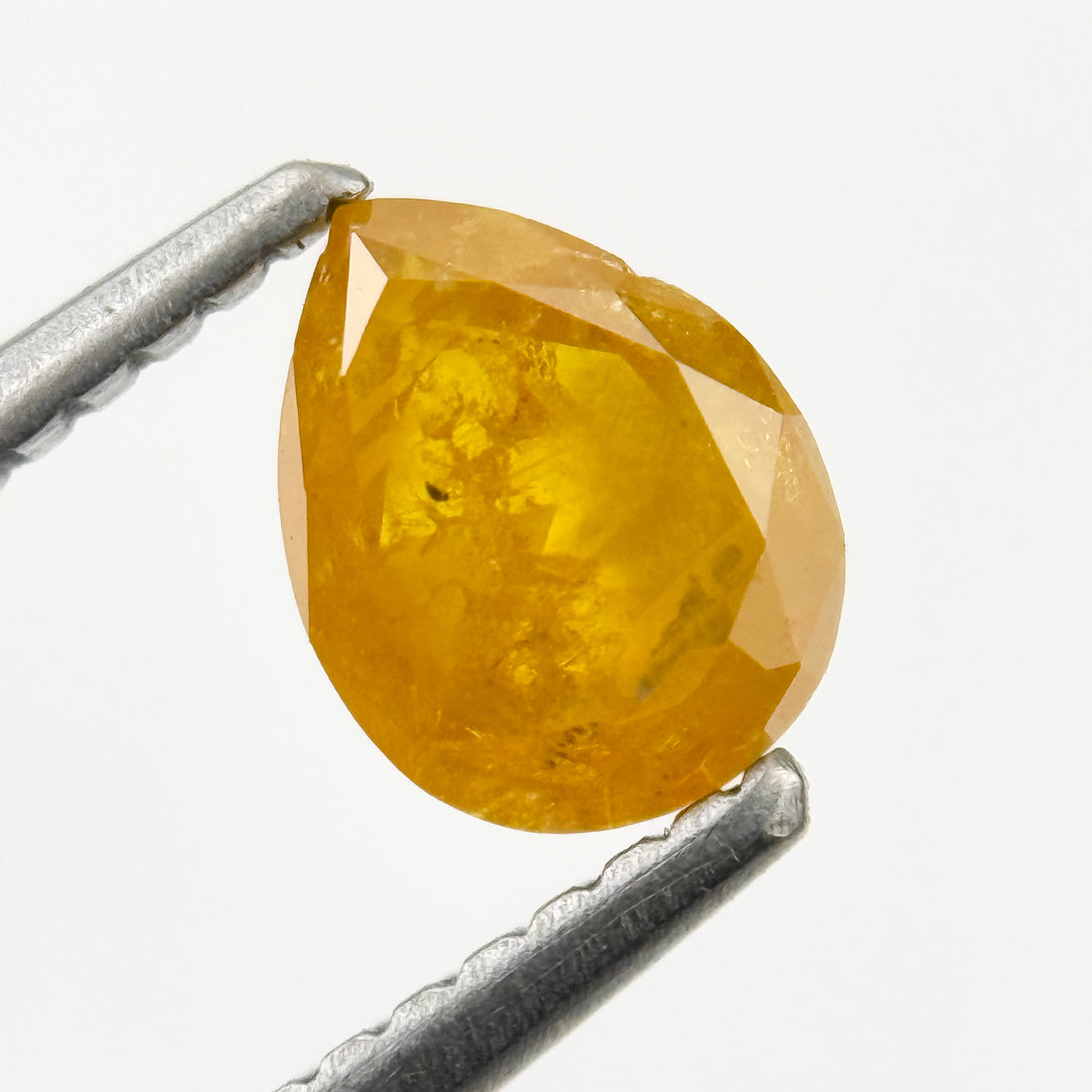 0.80 Ct Pear Rose Cut Yellow Natural Salt and Pepper Diamond