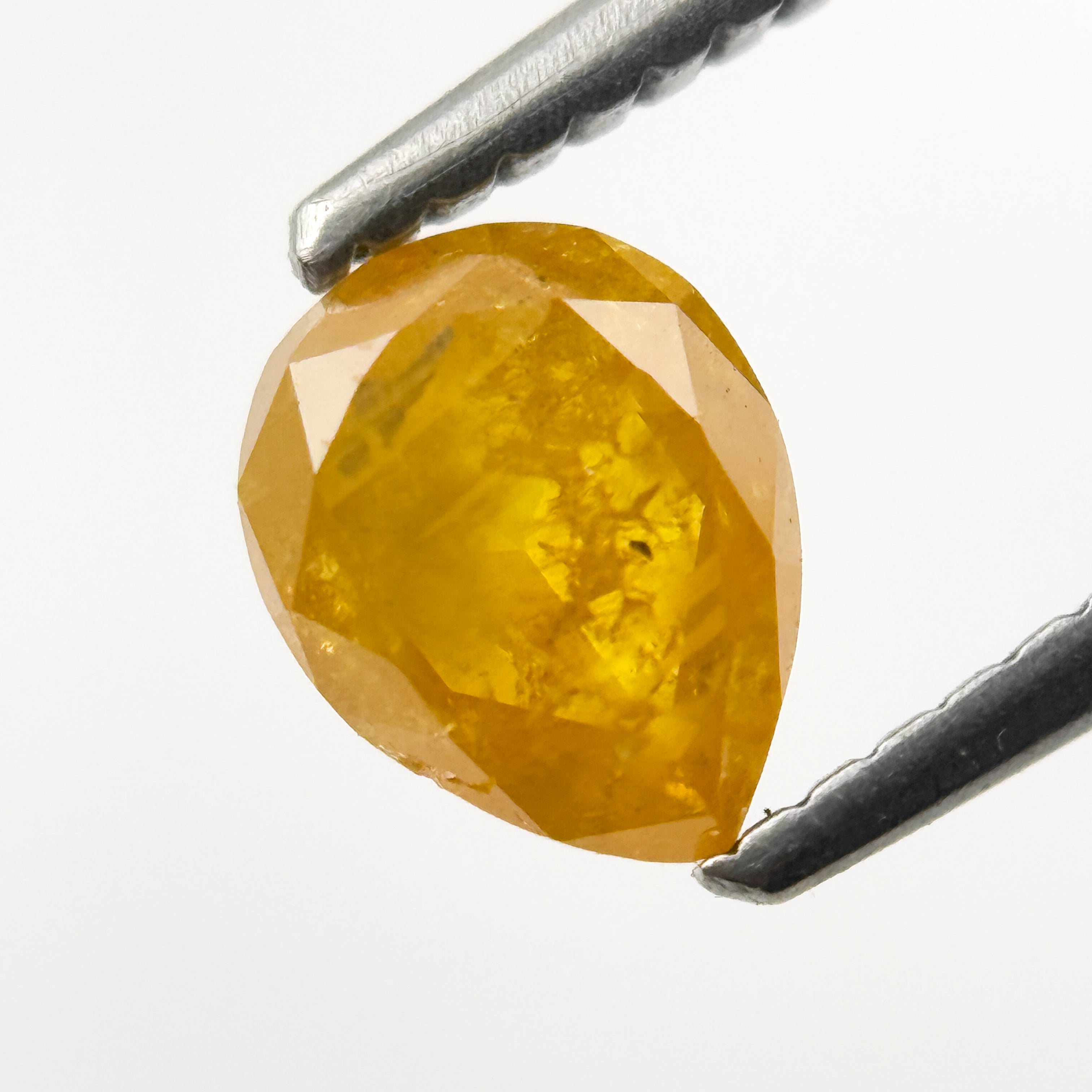 0.80 Ct Pear Rose Cut Yellow Natural Salt and Pepper Diamond