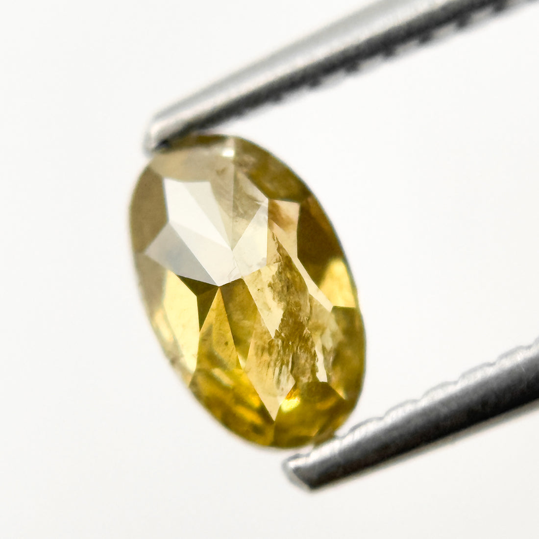 0.67 Ct Oval Rose Cut Yellow Natural Salt and Pepper Diamond