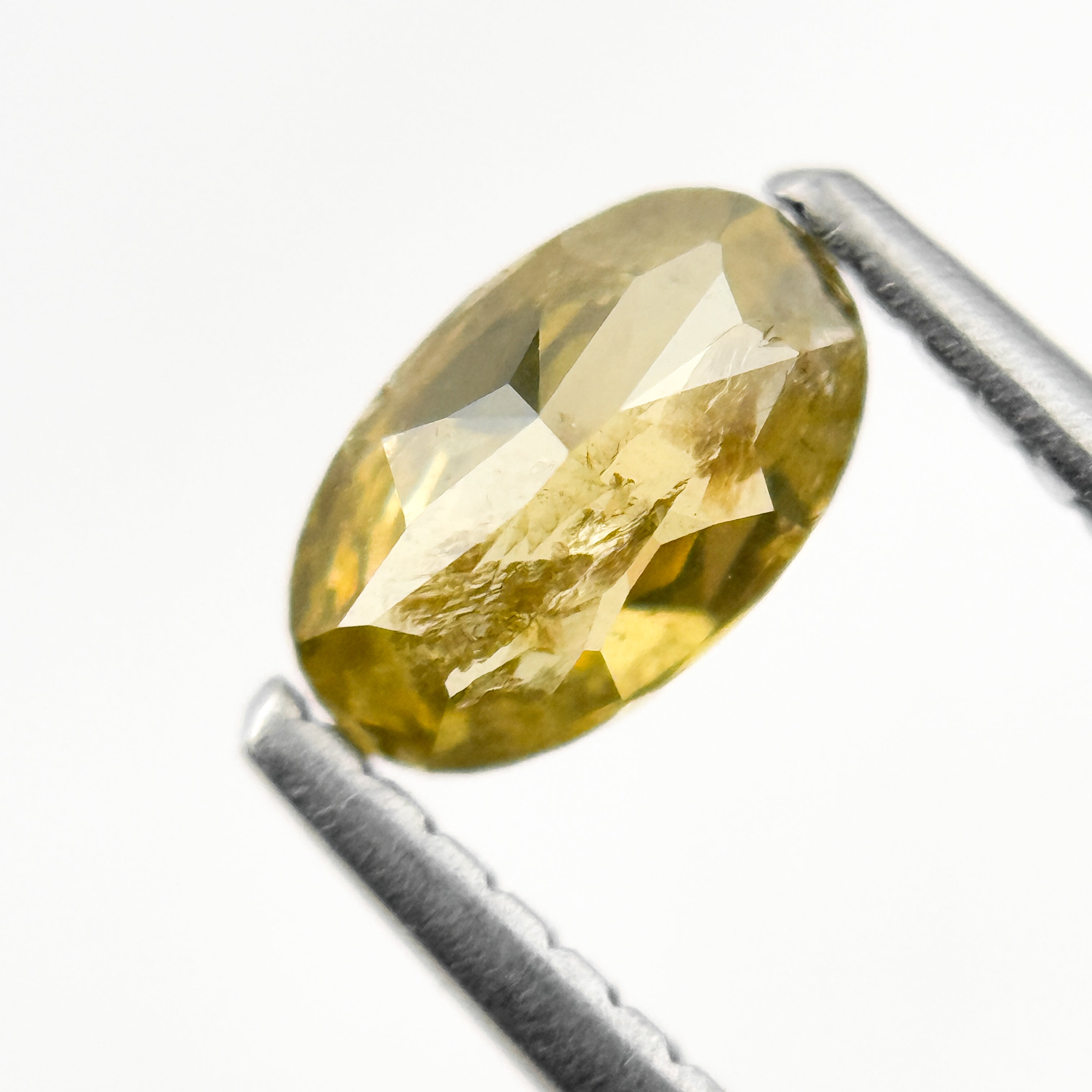 0.67 Ct Oval Rose Cut Yellow Natural Salt and Pepper Diamond