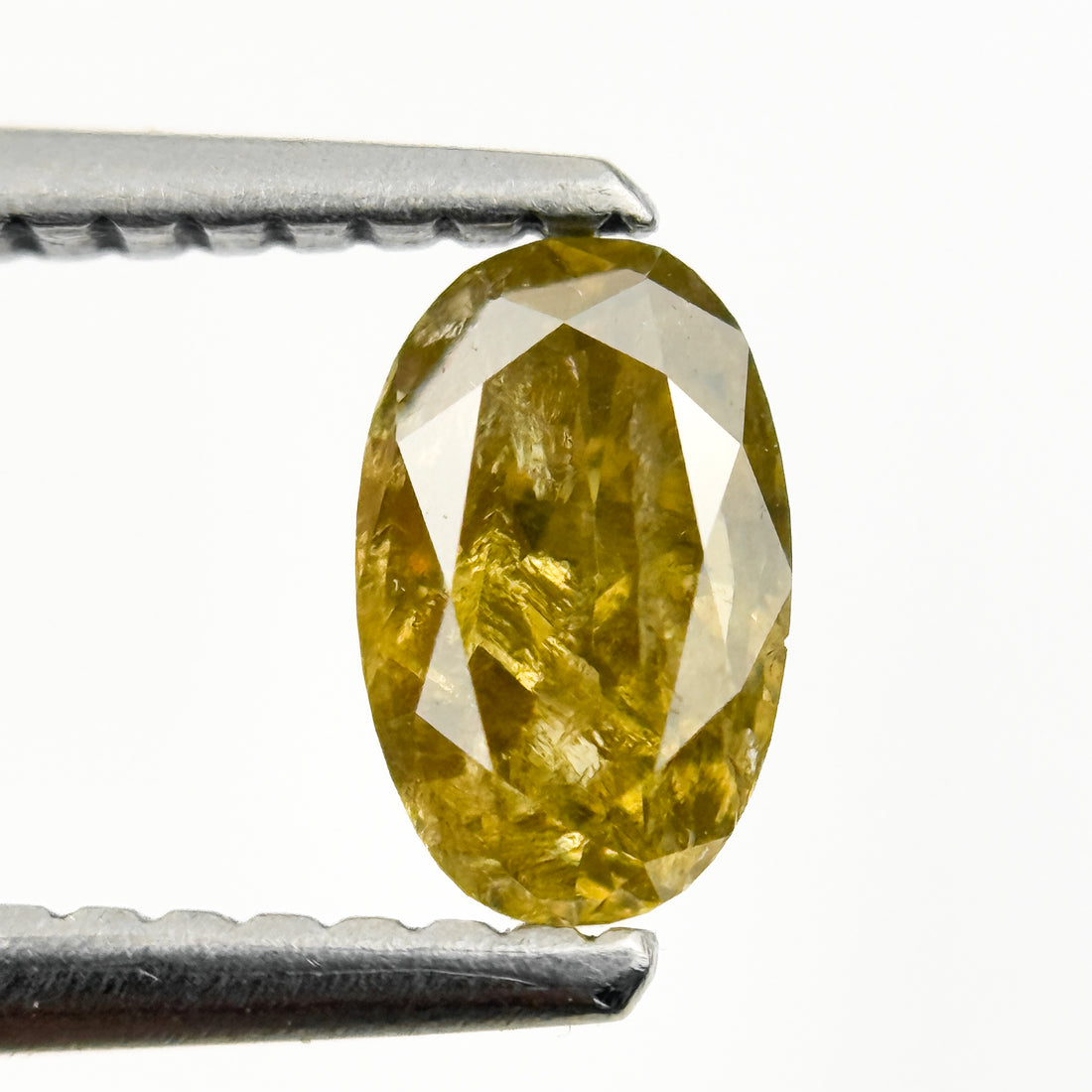 0.67 Ct Oval Rose Cut Yellow Natural Salt and Pepper Diamond