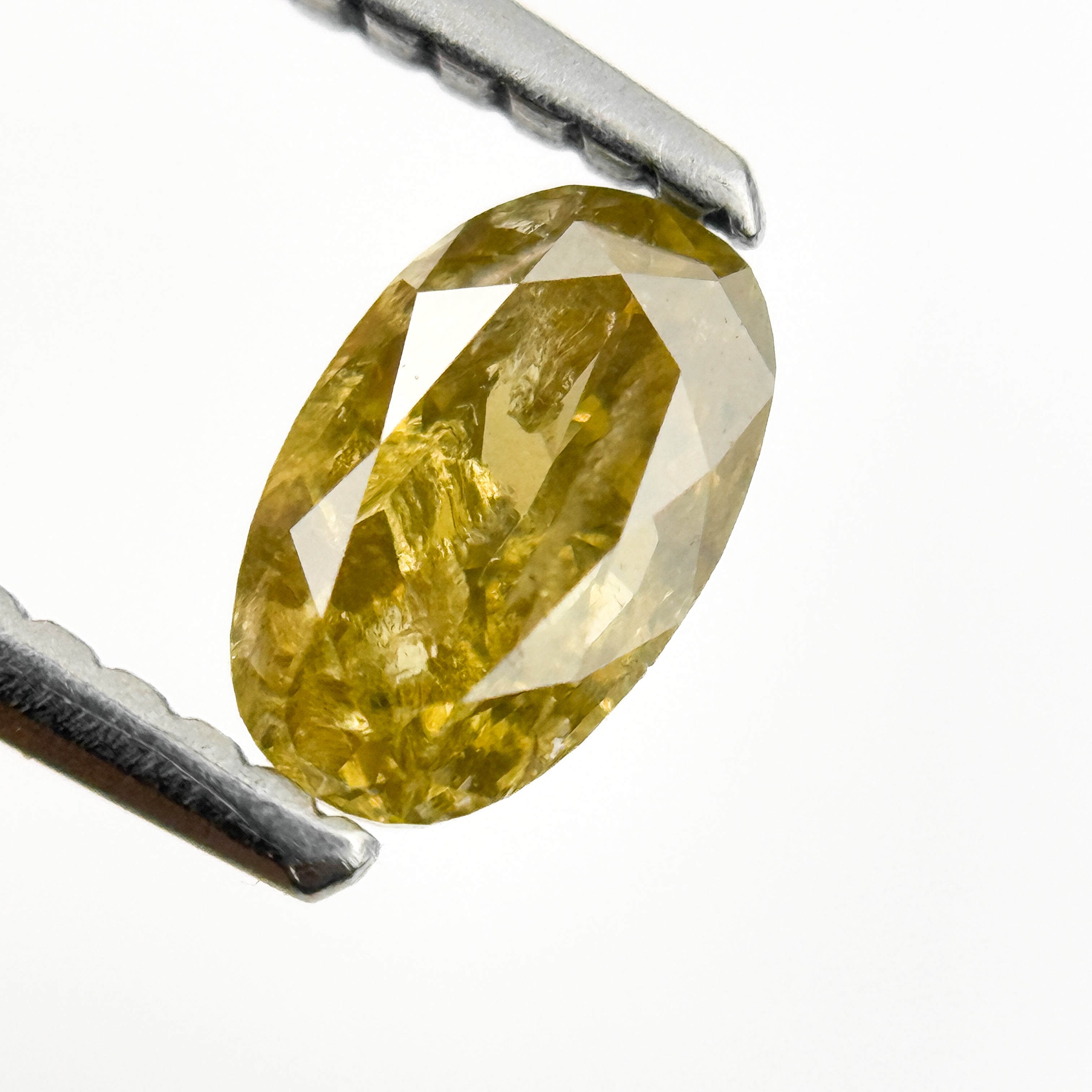 0.67 Ct Oval Rose Cut Yellow Natural Salt and Pepper Diamond