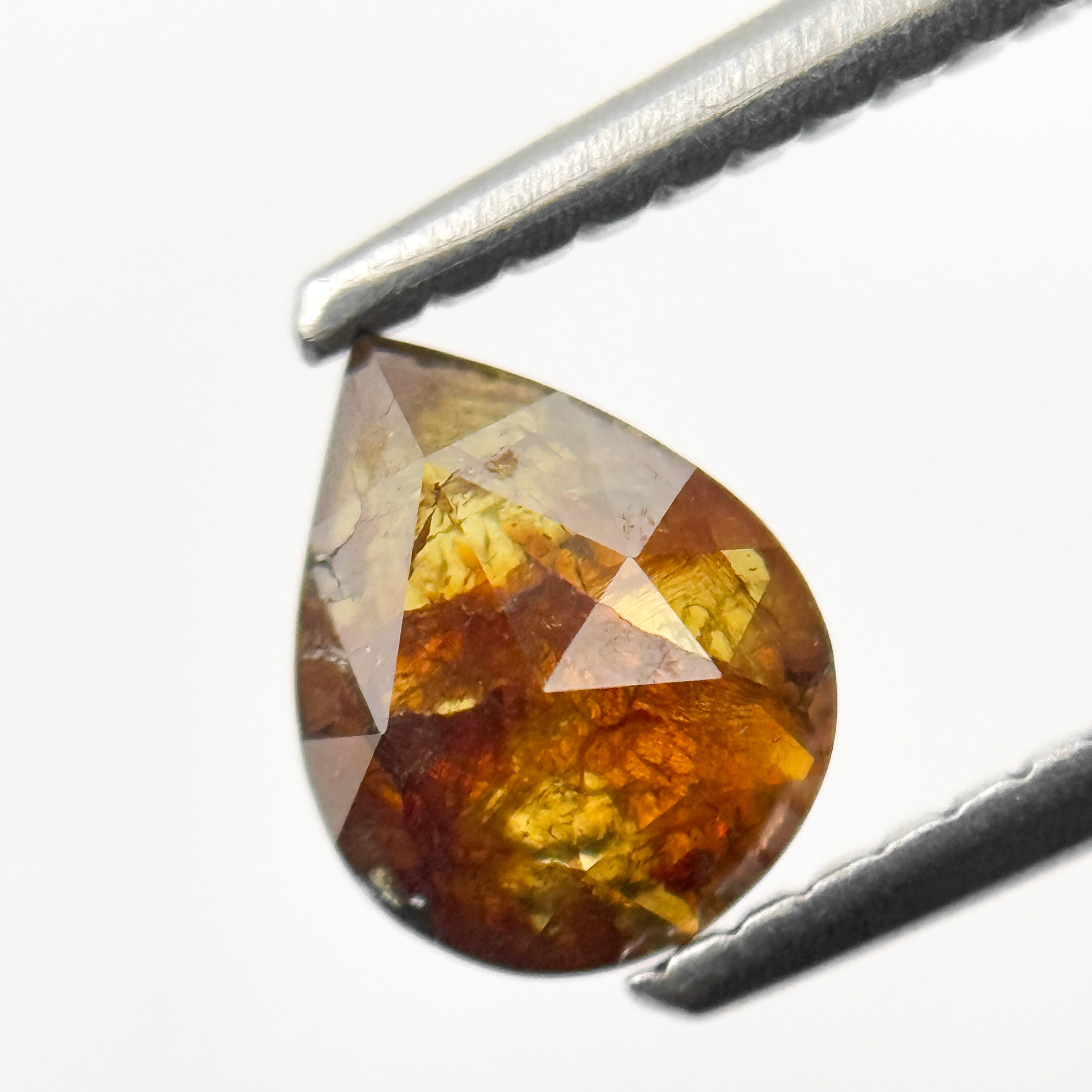 0.80 Ct Pear Rose Cut Red Natural Salt and Pepper Diamond
