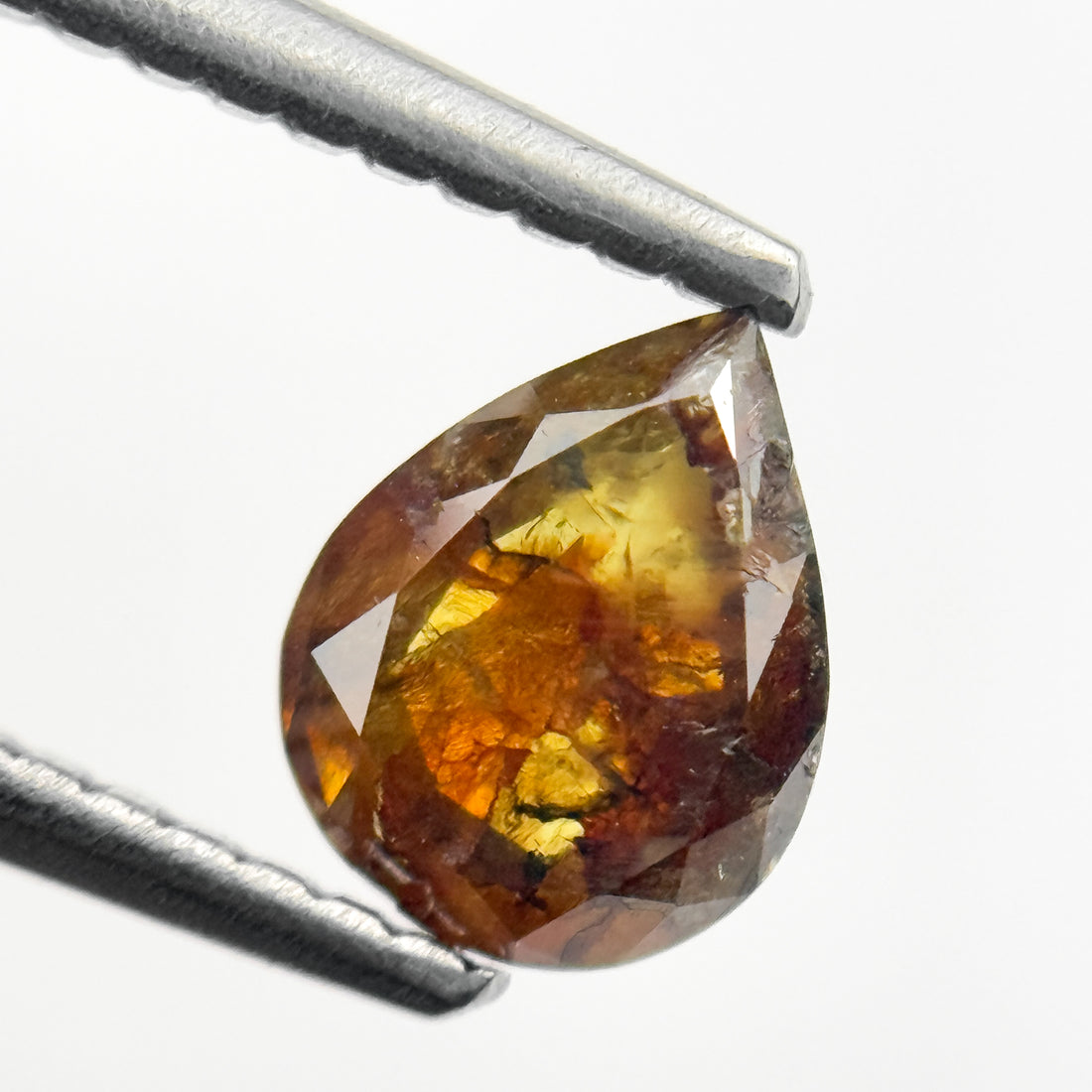 0.80 Ct Pear Rose Cut Red Natural Salt and Pepper Diamond