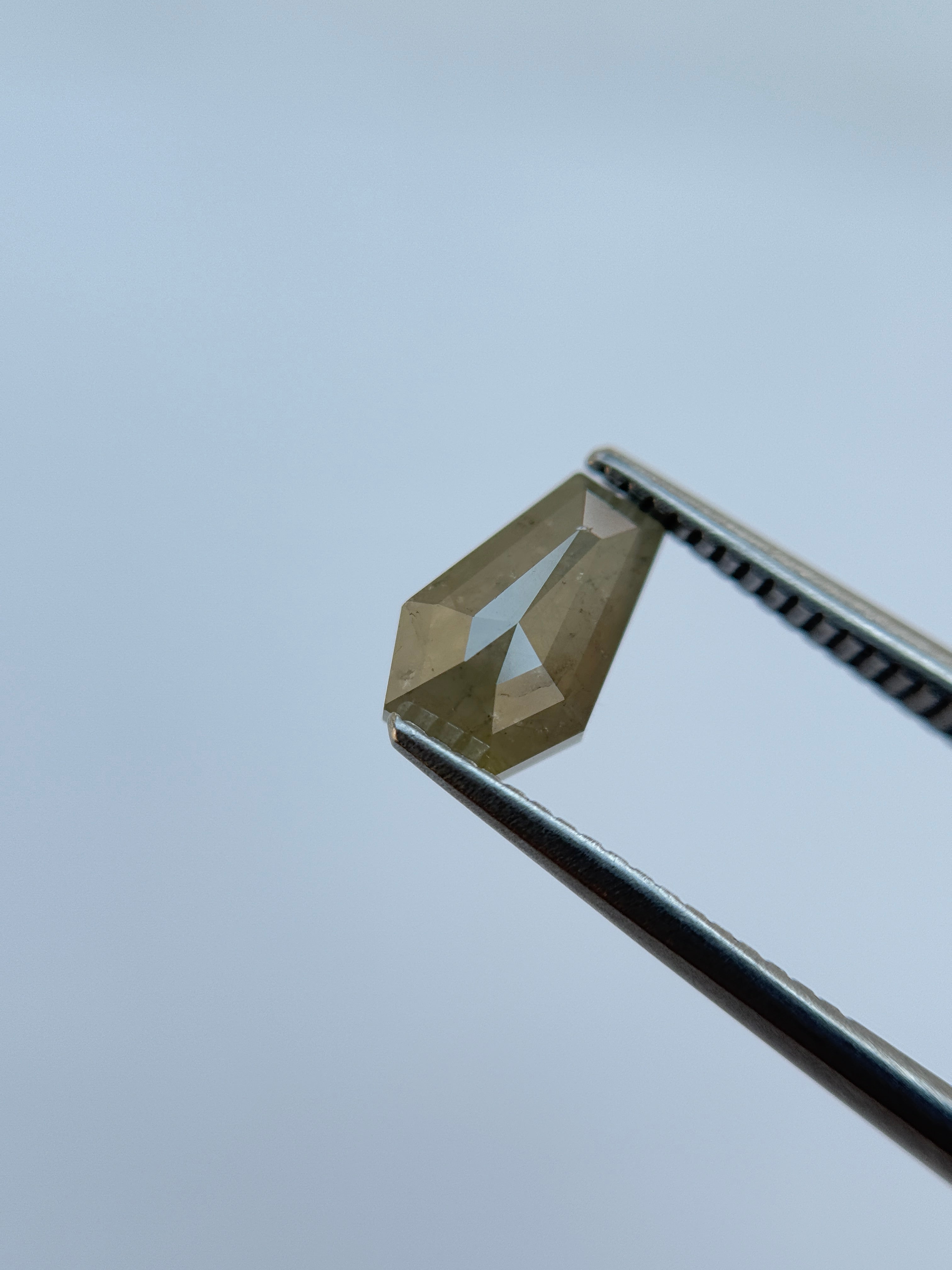 1.67 Ct Coffin Rose Cut Grey Natural Salt and Pepper Diamond