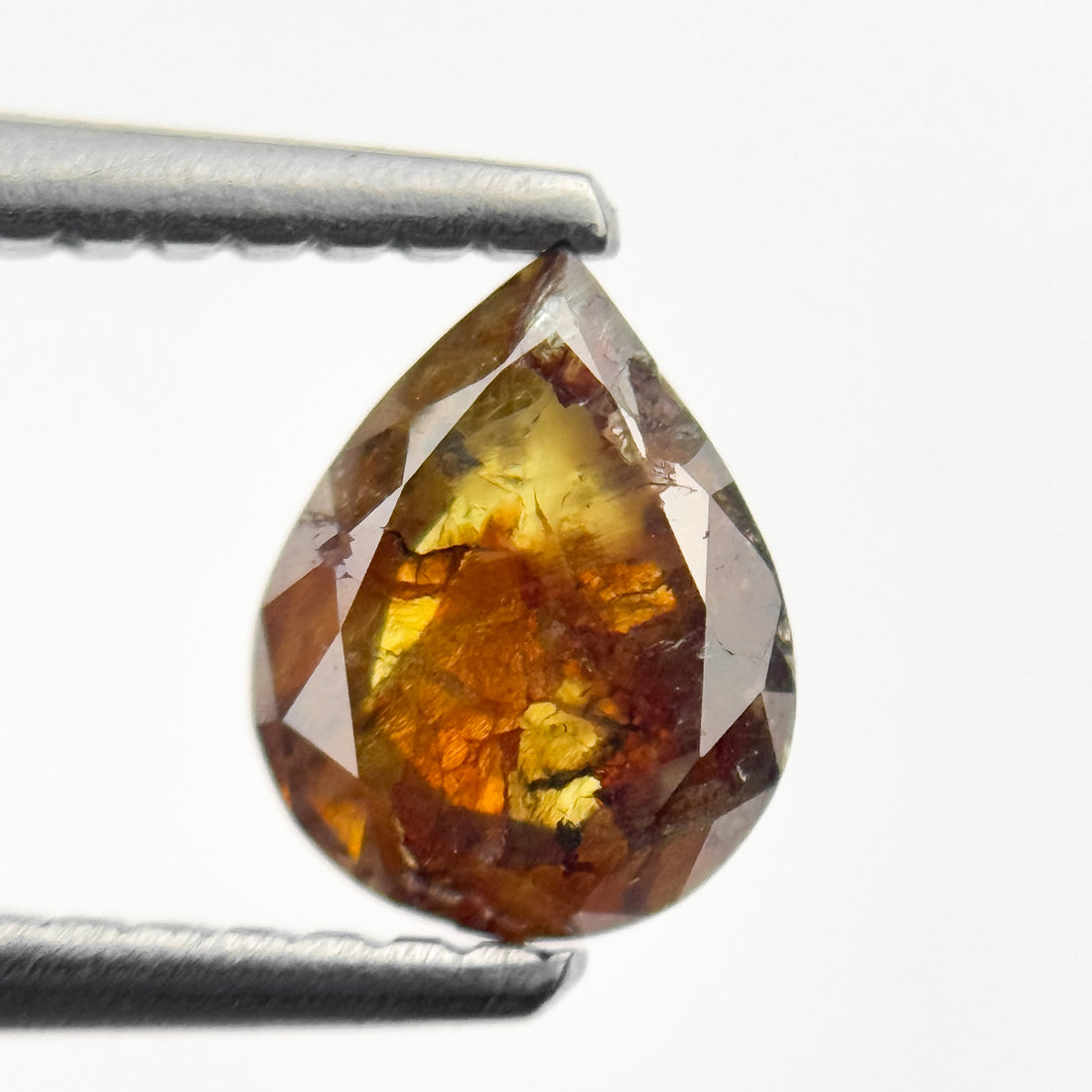 0.80 Ct Pear Rose Cut Red Natural Salt and Pepper Diamond