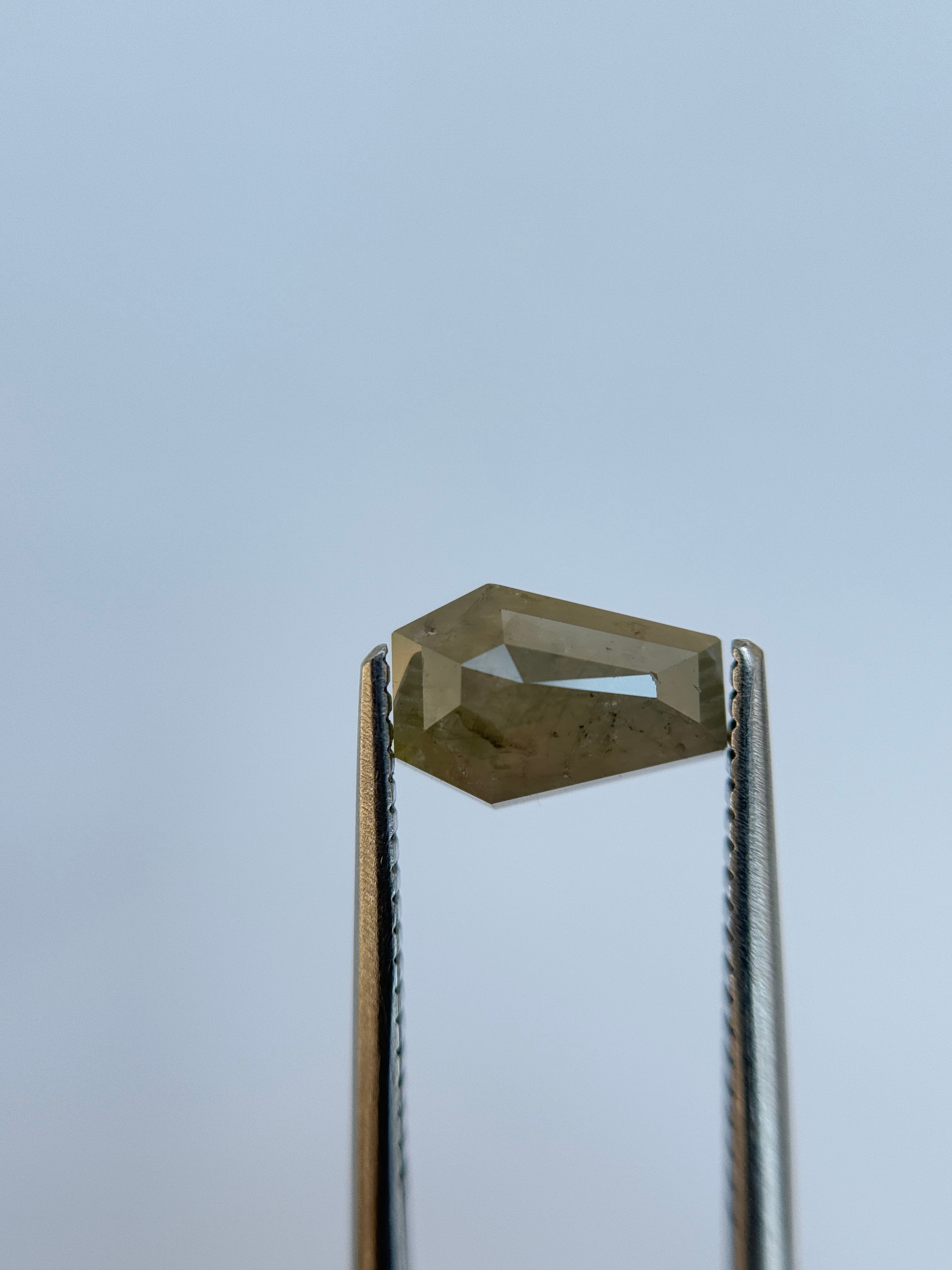 1.67 Ct Coffin Rose Cut Grey Natural Salt and Pepper Diamond