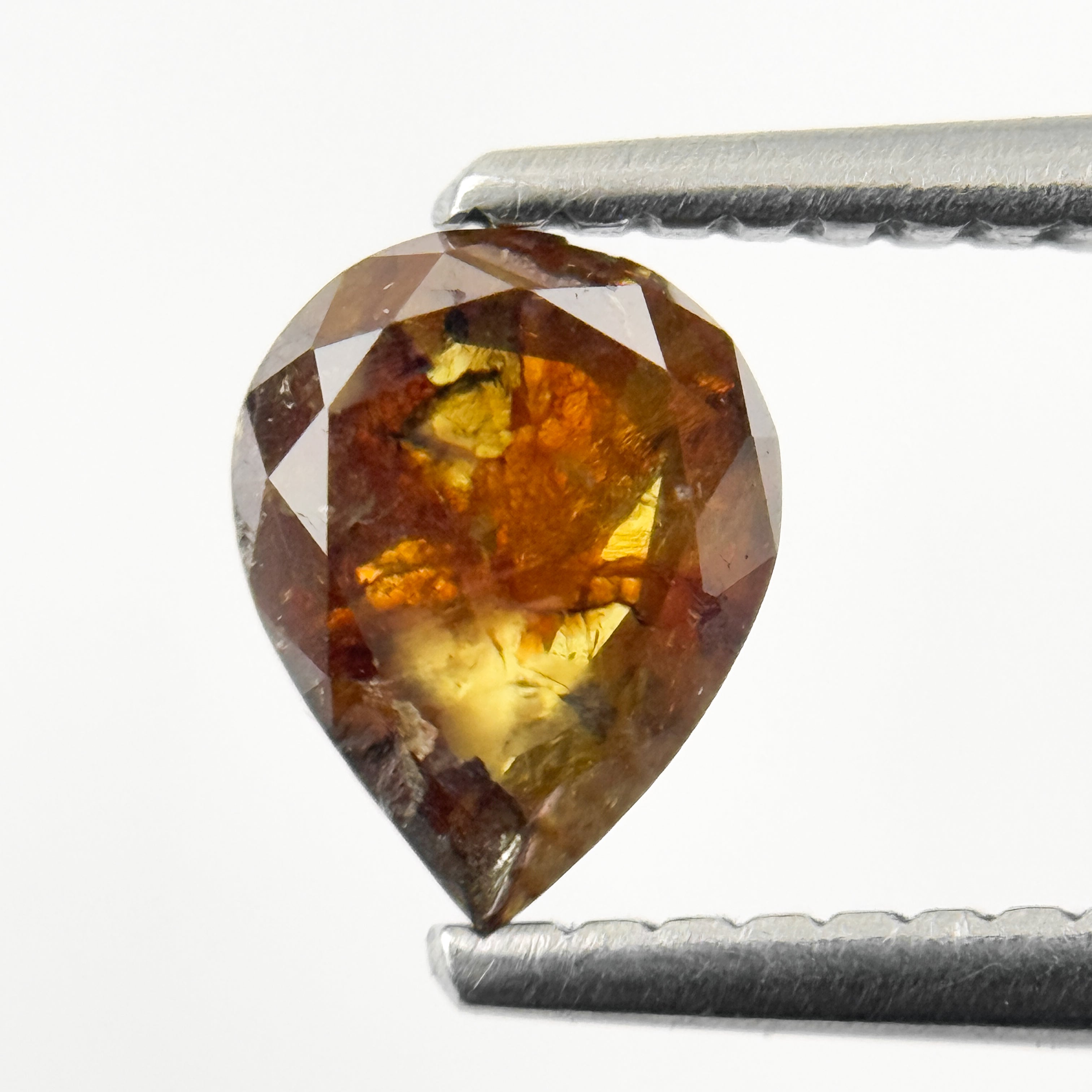 0.80 Ct Pear Rose Cut Red Natural Salt and Pepper Diamond