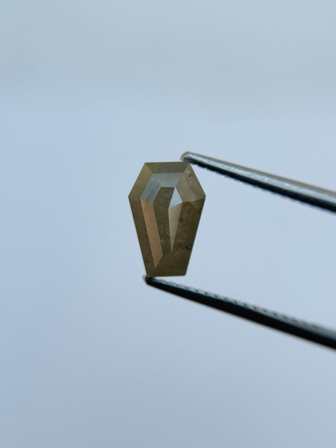 1.67 Ct Coffin Rose Cut Grey Natural Salt and Pepper Diamond