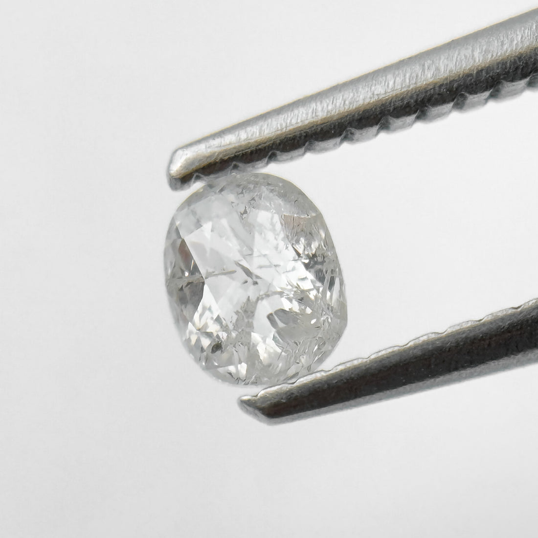 0.34 Ct Oval Rose Cut White Natural Salt and Pepper Diamond