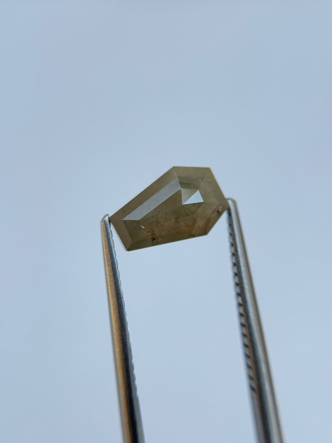 1.67 Ct Coffin Rose Cut Grey Natural Salt and Pepper Diamond