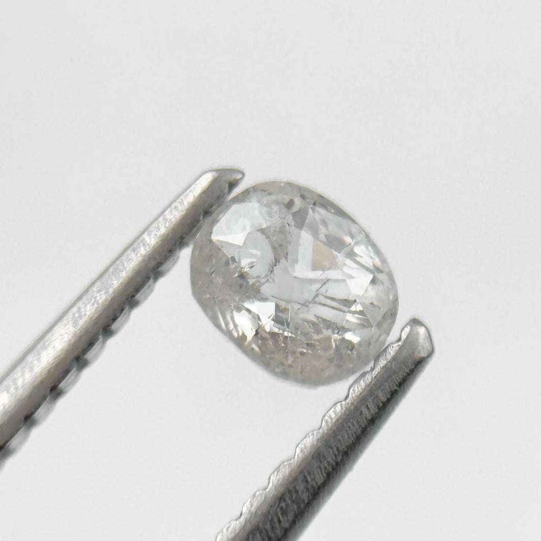 0.34 Ct Oval Rose Cut White Natural Salt and Pepper Diamond