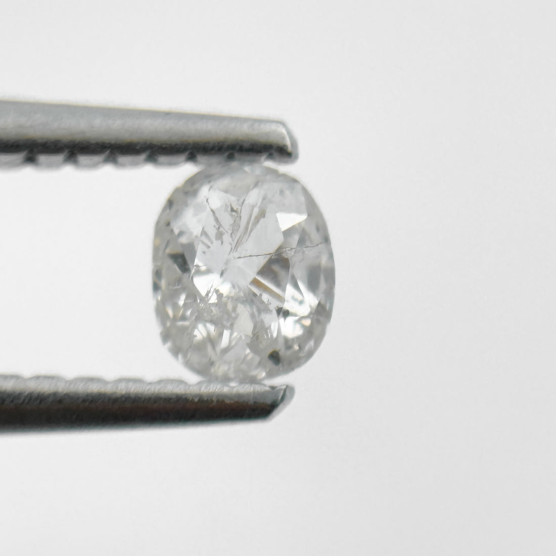 0.34 Ct Oval Rose Cut White Natural Salt and Pepper Diamond