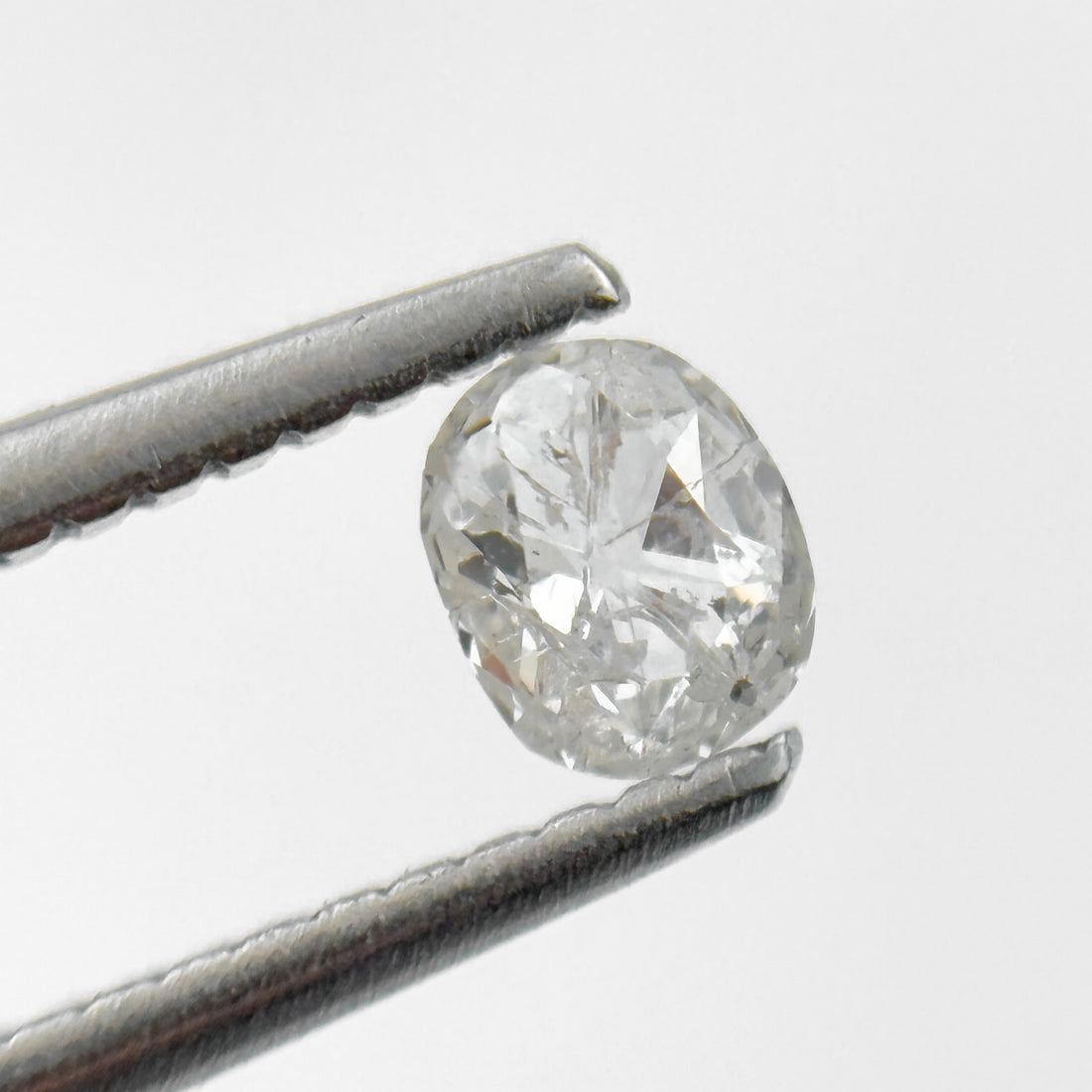 0.34 Ct Oval Rose Cut White Natural Salt and Pepper Diamond