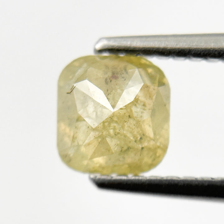 1.08 Ct Cushion Rose Cut Yellow Natural Salt and Pepper Diamond