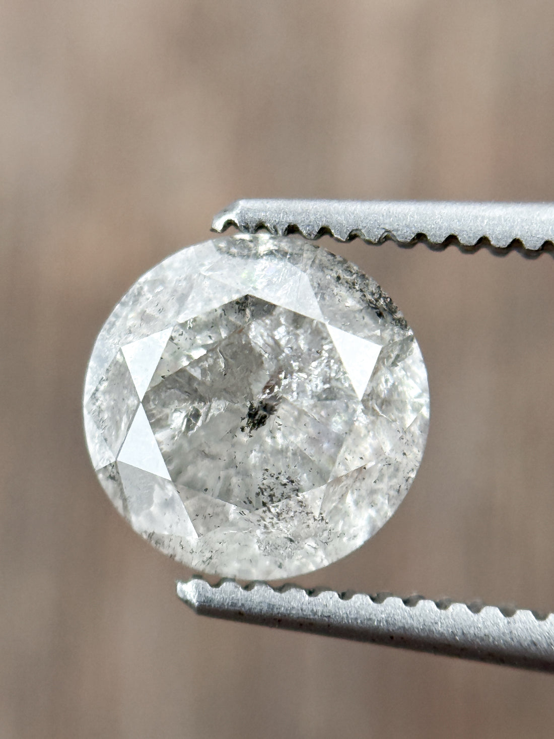 1.53 Ct Round Brilliant Cut Grey Natural Loose Diamond