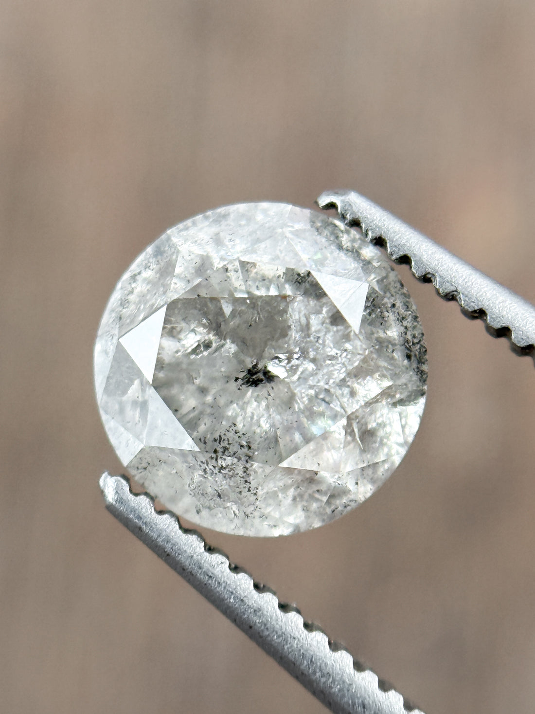 1.53 Ct Round Brilliant Cut Grey Natural Loose Diamond