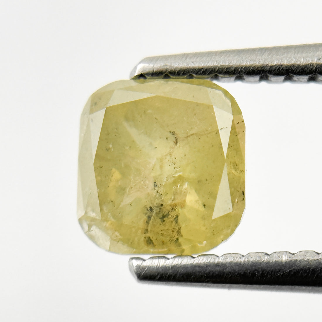 1.08 Ct Cushion Rose Cut Yellow Natural Salt and Pepper Diamond