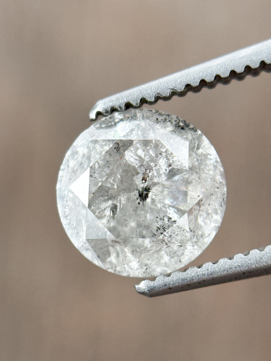 1.53 Ct Round Brilliant Cut Grey Natural Loose Diamond