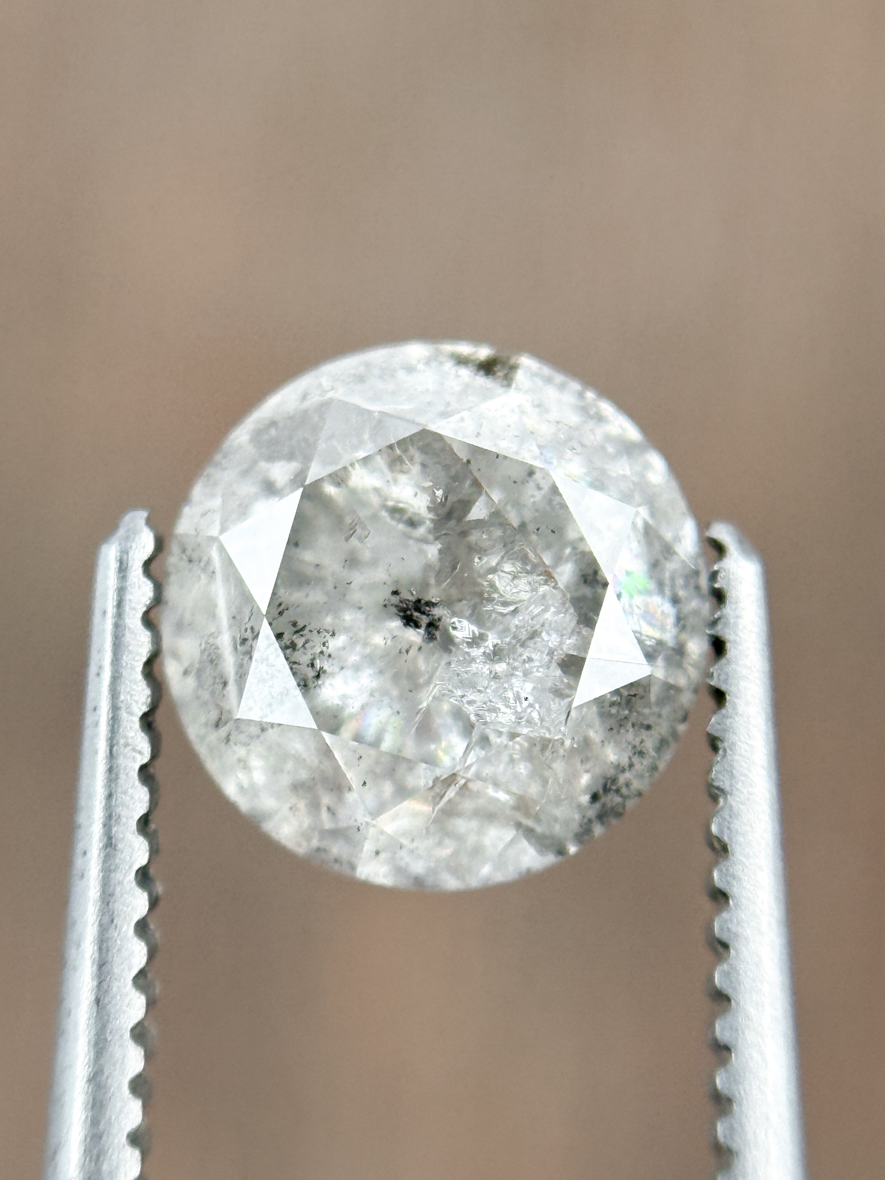 1.53 Ct Round Brilliant Cut Grey Natural Loose Diamond
